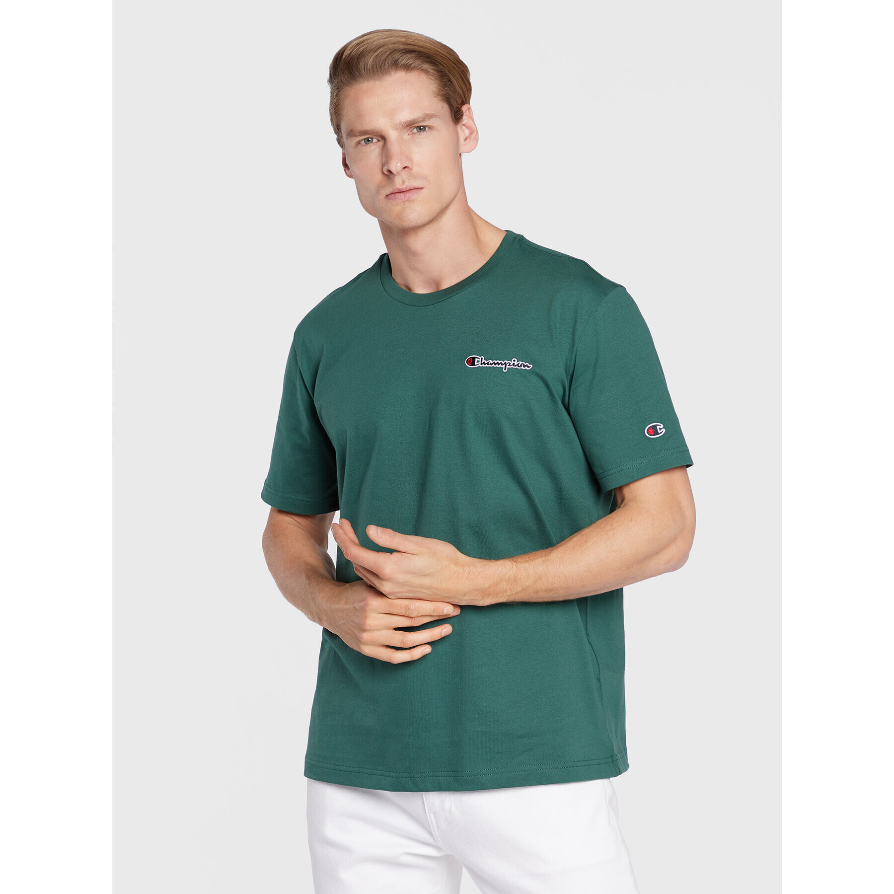 Champion Tricou 218006 Verde Regular Fit - Pled.ro