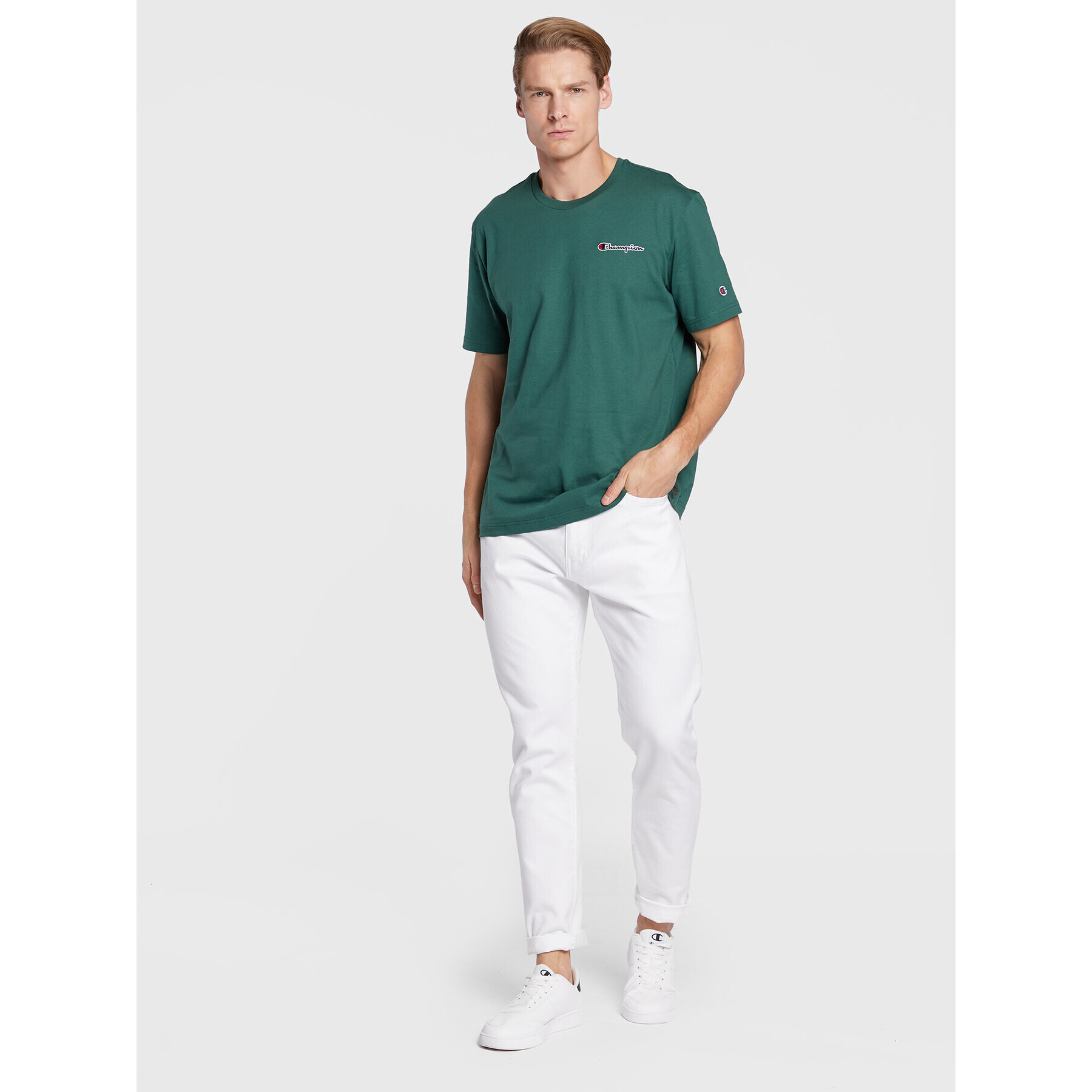 Champion Tricou 218006 Verde Regular Fit - Pled.ro