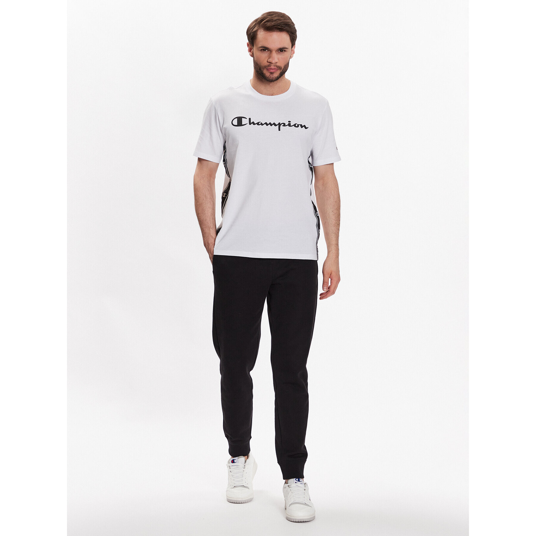 Champion Tricou 218477 Alb Regular Fit - Pled.ro