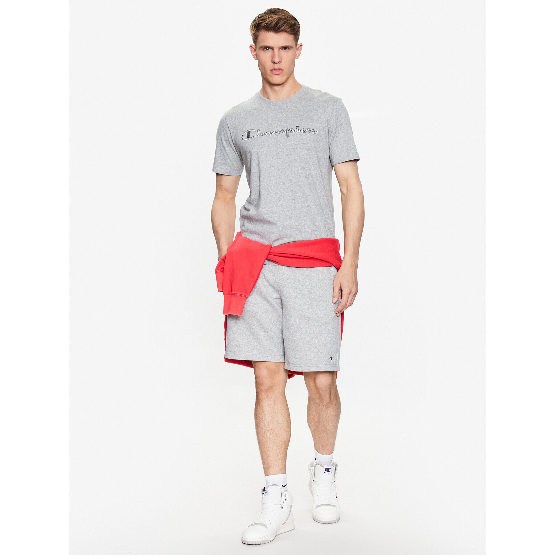 Champion Tricou 218490 Gri Regular Fit - Pled.ro