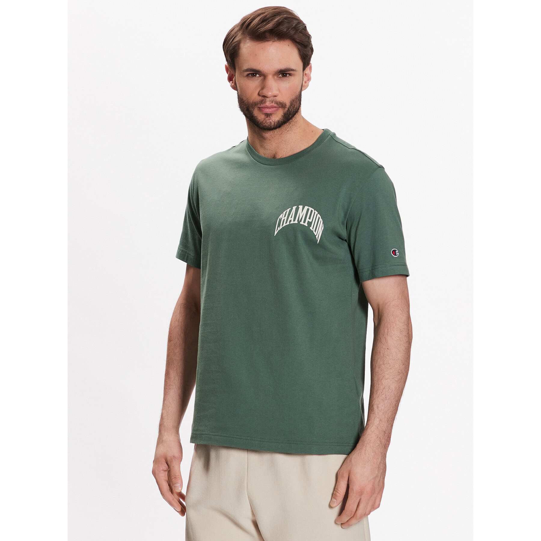 Champion Tricou 218521 Verde Regular Fit - Pled.ro