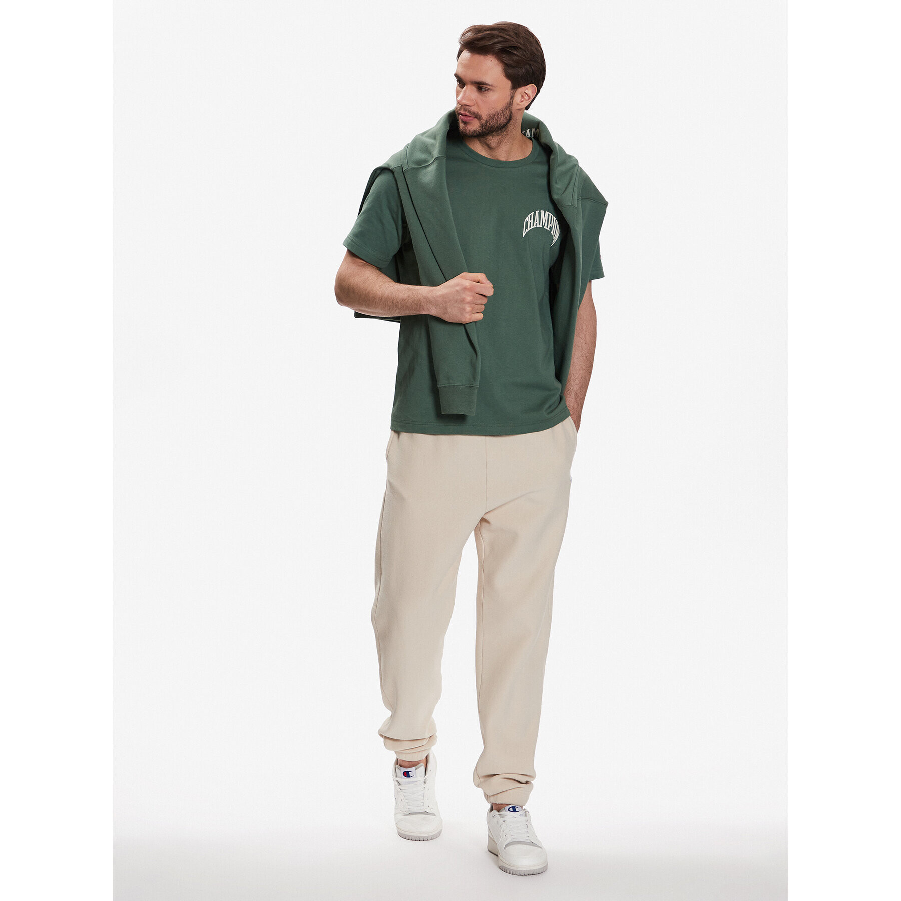 Champion Tricou 218521 Verde Regular Fit - Pled.ro