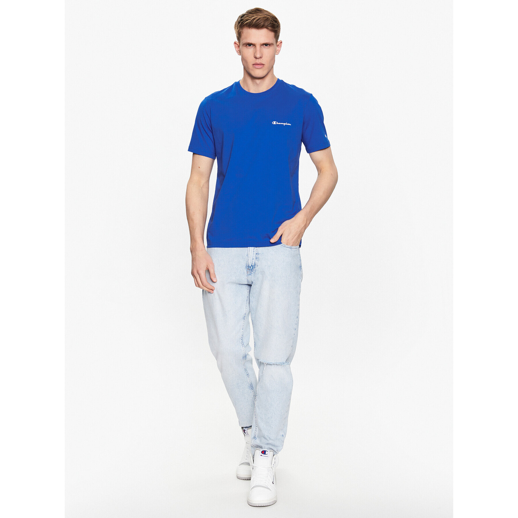 Champion Tricou 218539 Albastru Regular Fit - Pled.ro