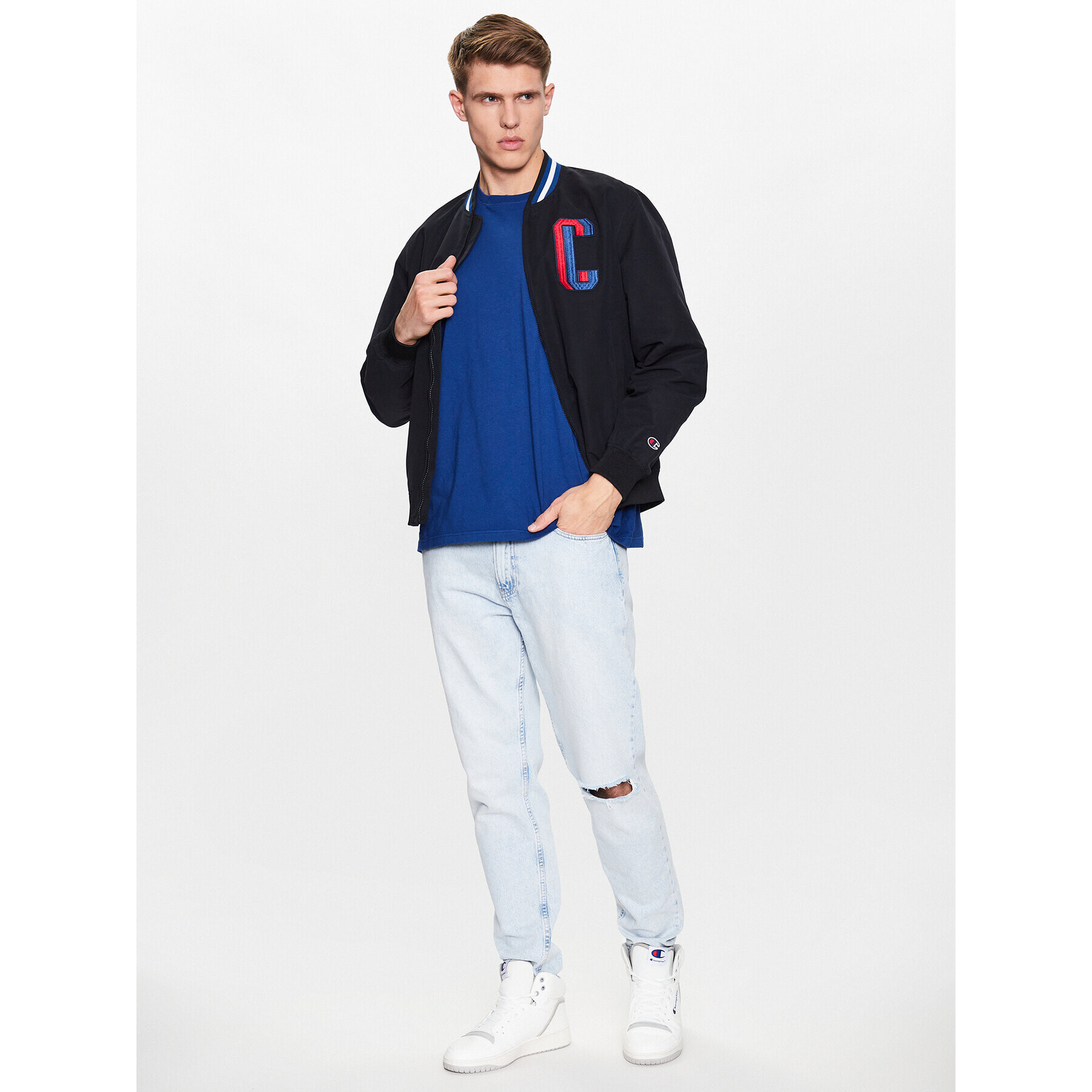 Champion Tricou 218651 Albastru Regular Fit - Pled.ro