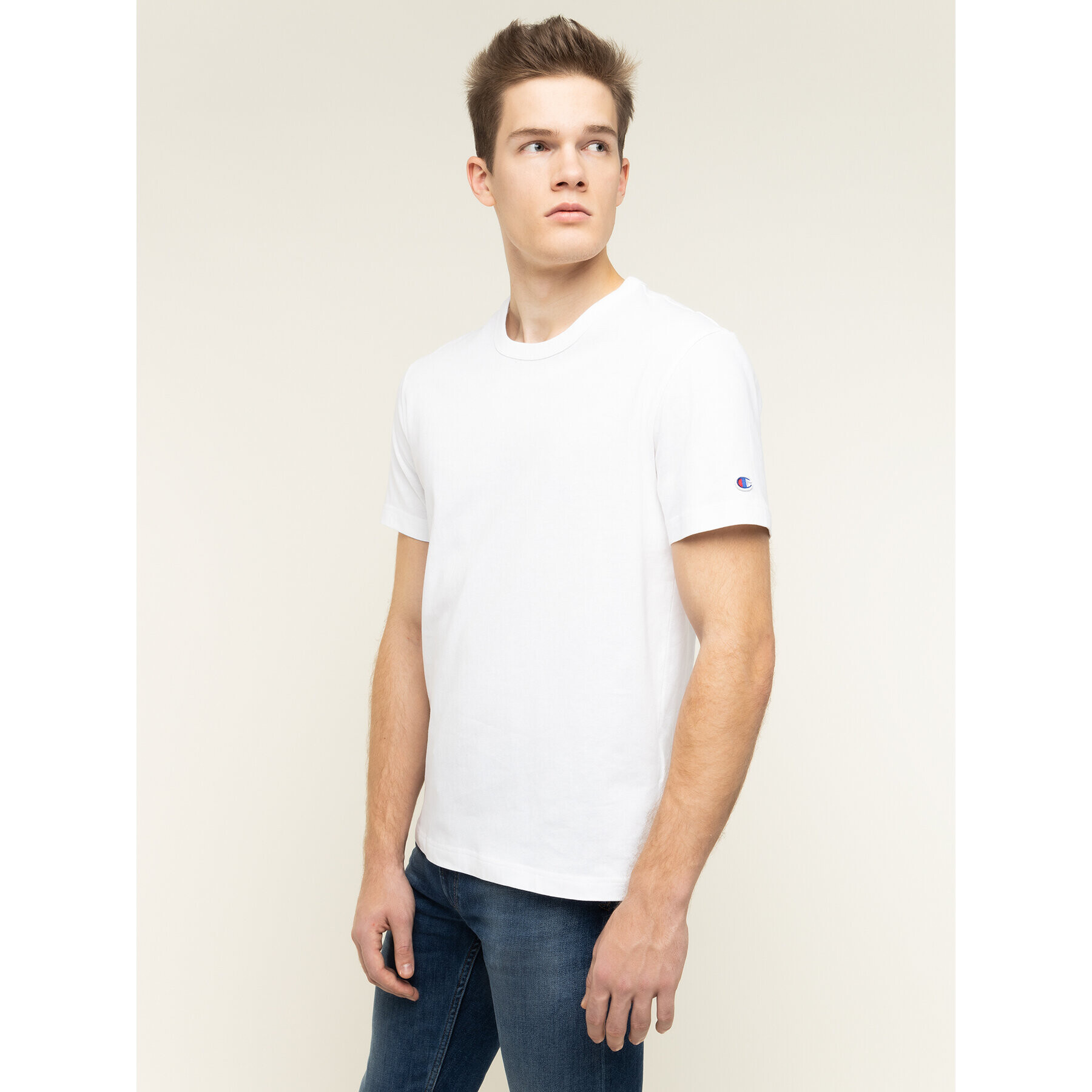 Champion Tricou Basic 210971 Alb Regular Fit - Pled.ro