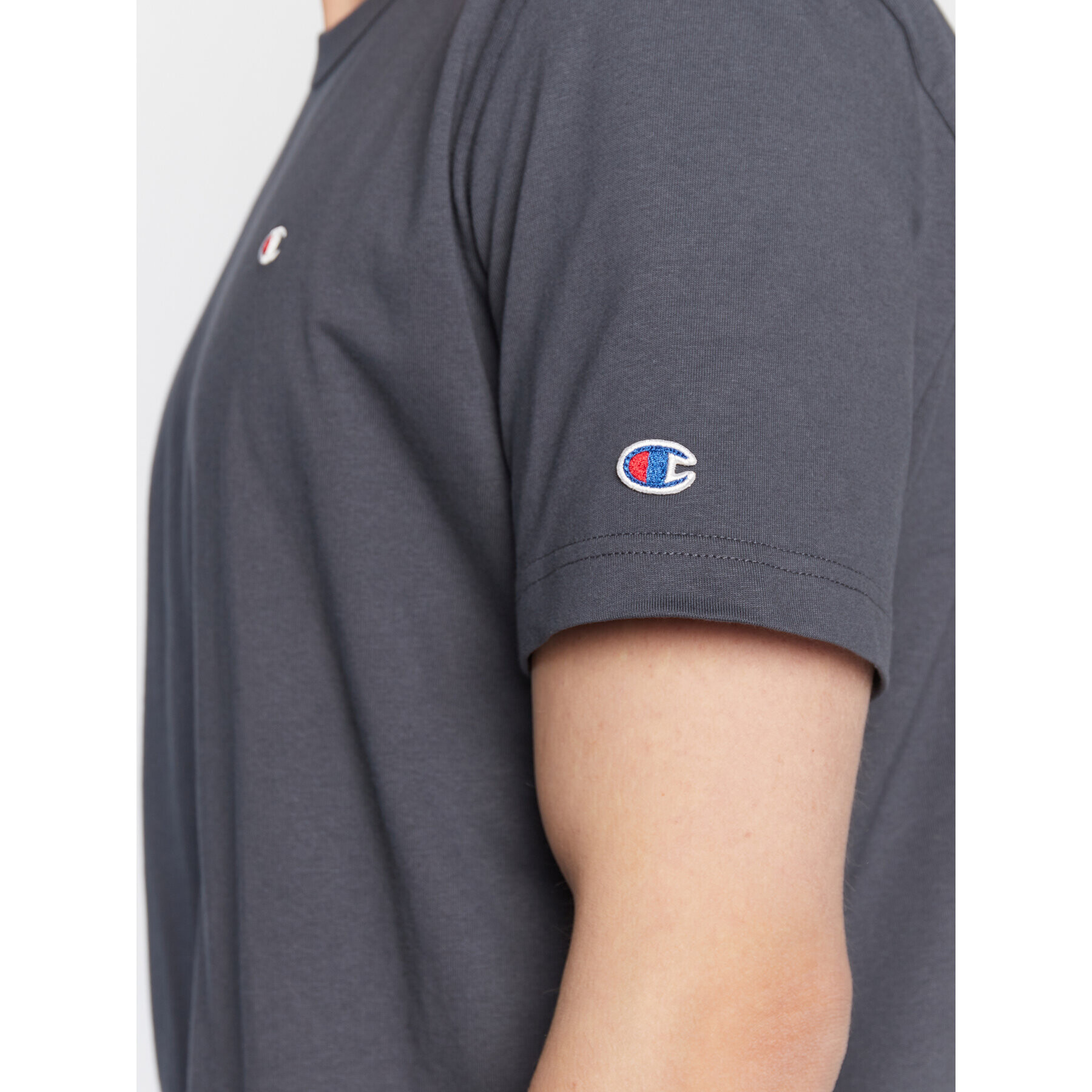 Champion Tricou Basic C Logo 216545 Albastru Custom Fit - Pled.ro