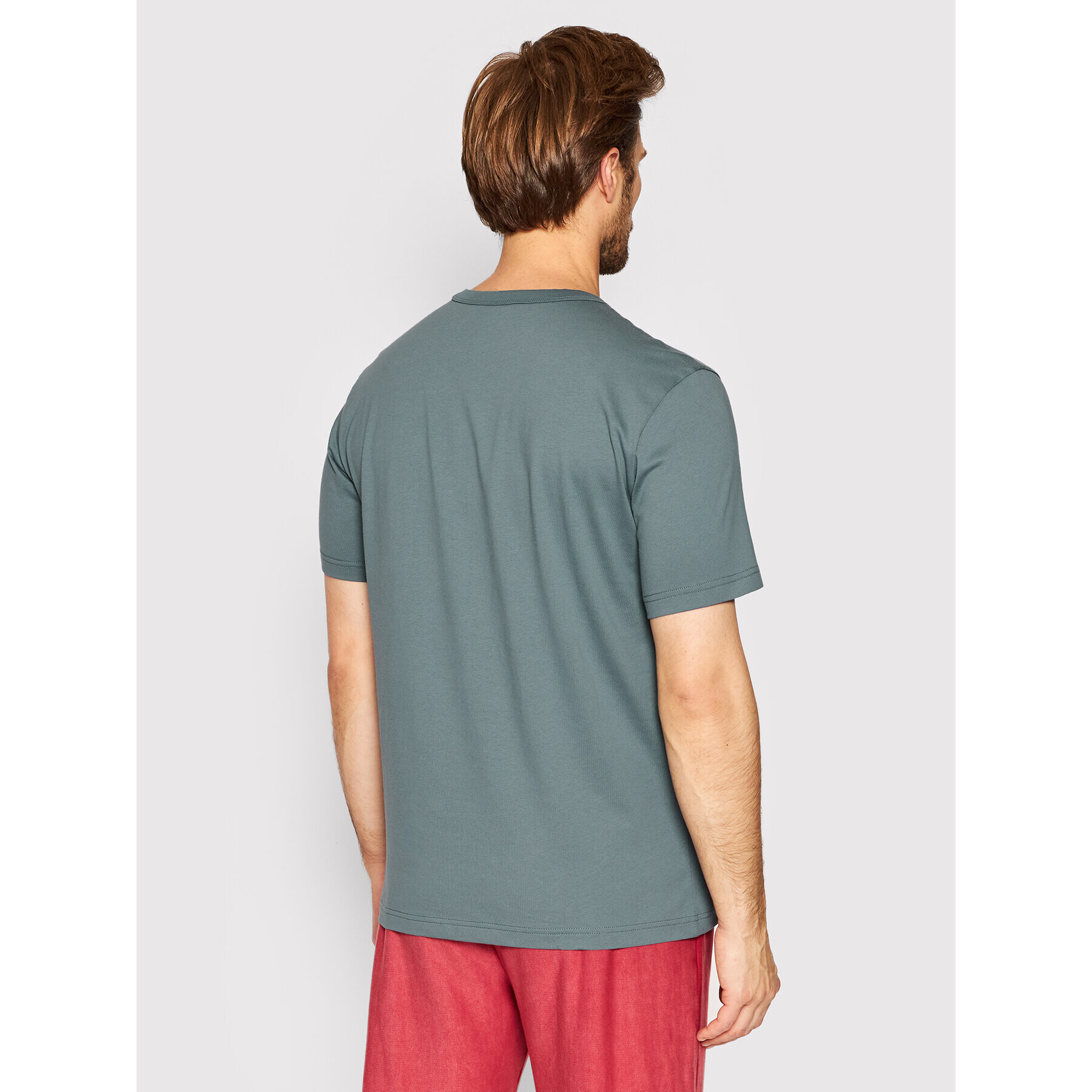 Champion Tricou Basic C Logo 216545 Gri Regular Fit - Pled.ro