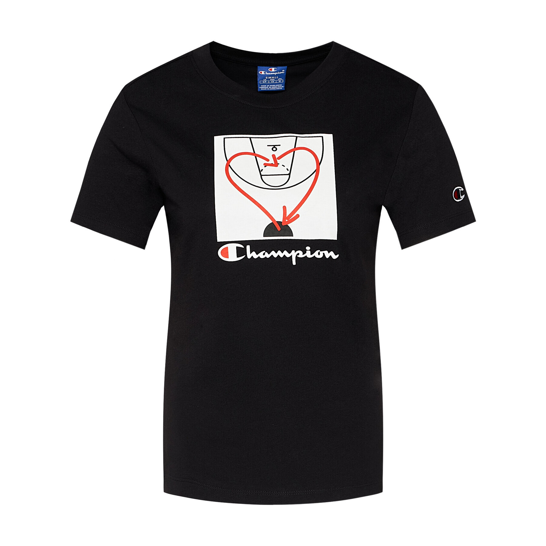 Champion Tricou Basketball Logo Digital Print 112965 Negru Custom Fit - Pled.ro