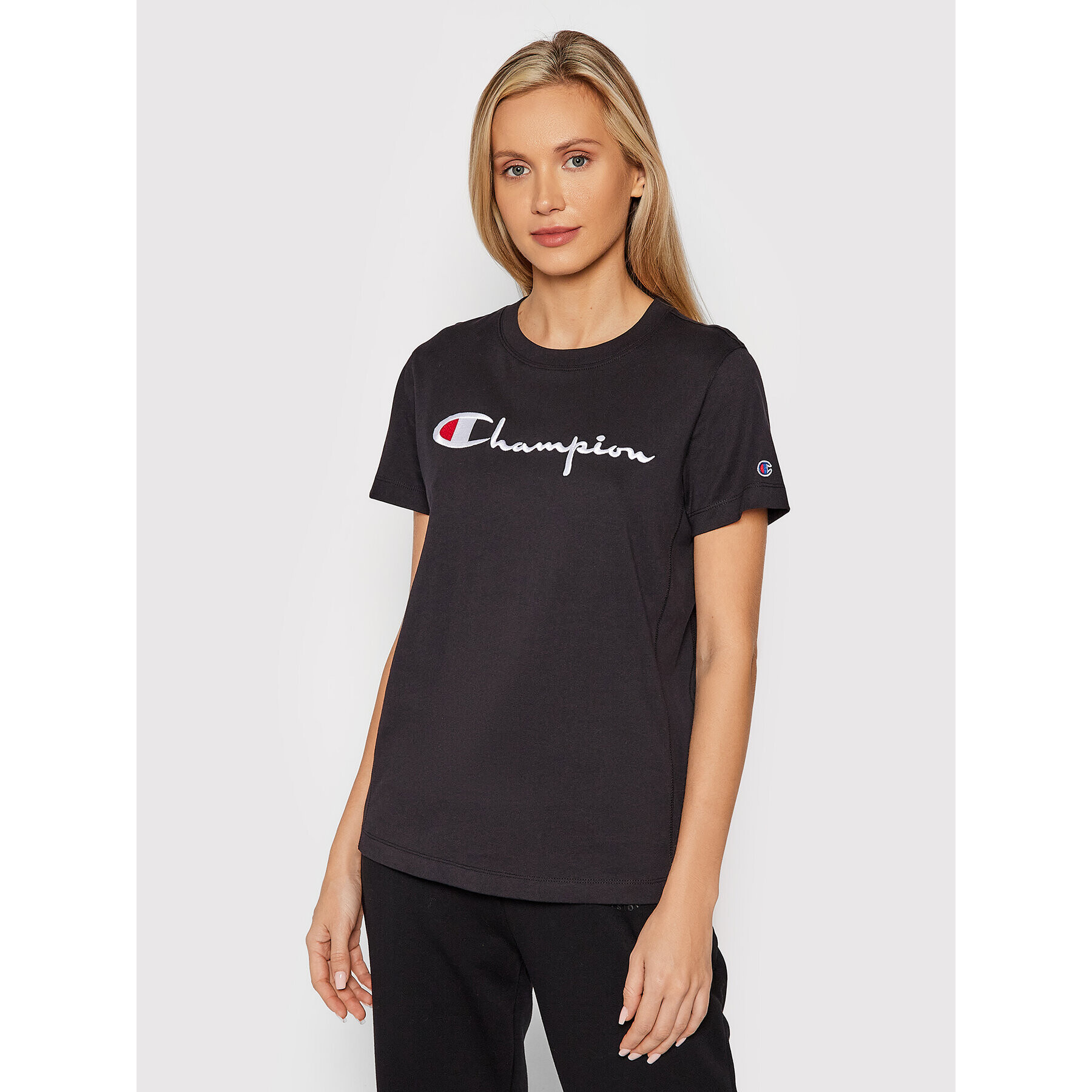 Champion Tricou Big Logo 114128 Negru Regular Fit - Pled.ro