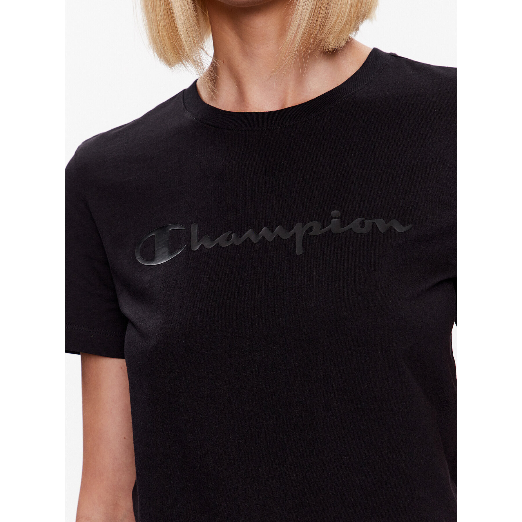 Champion Tricou Big Script 114911 Negru Regular Fit - Pled.ro