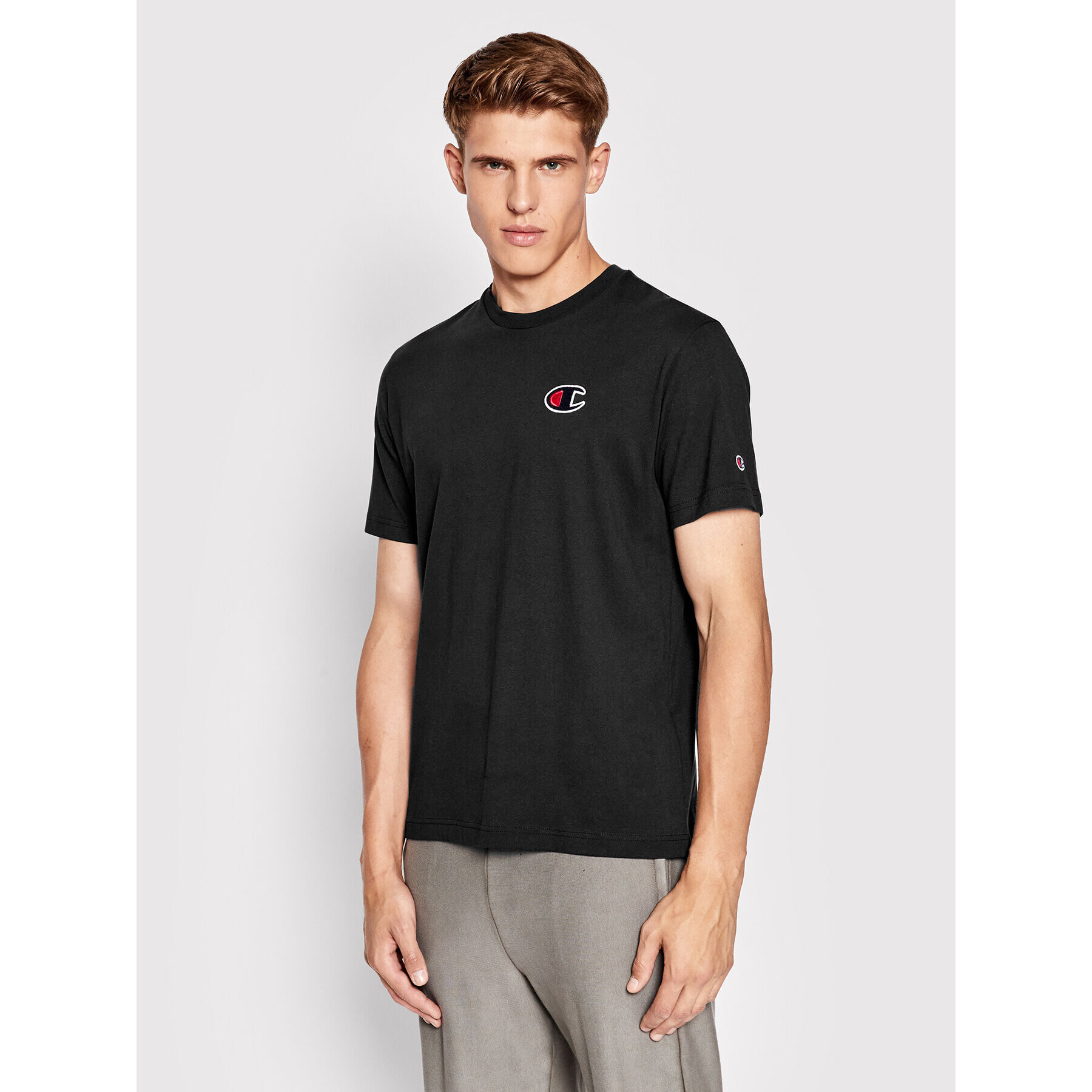 Champion Tricou C Logo 217069 Negru Regular Fit - Pled.ro