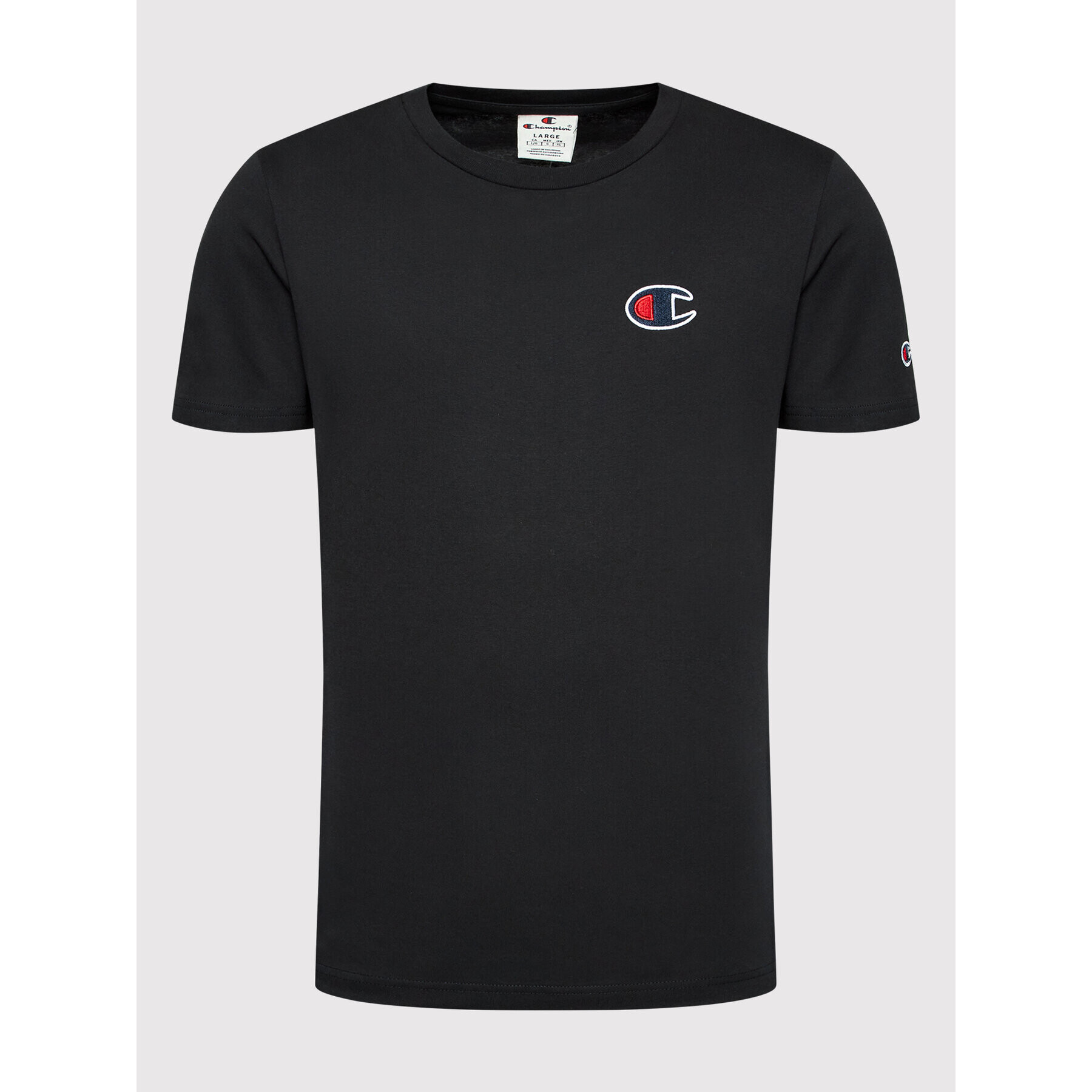 Champion Tricou C Logo 217069 Negru Regular Fit - Pled.ro