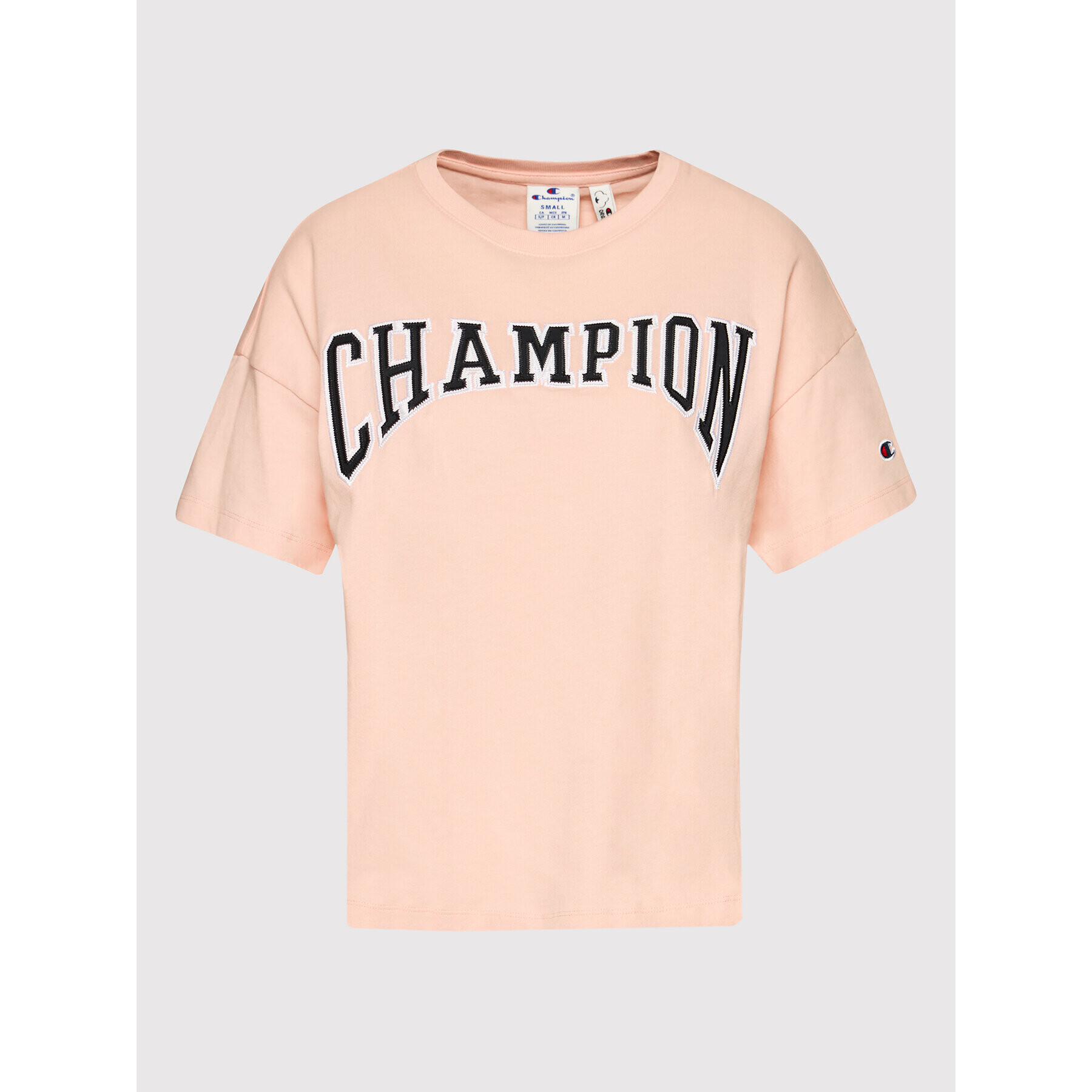 Champion Tricou Collegiate Logo 114526 Roz Oversize - Pled.ro