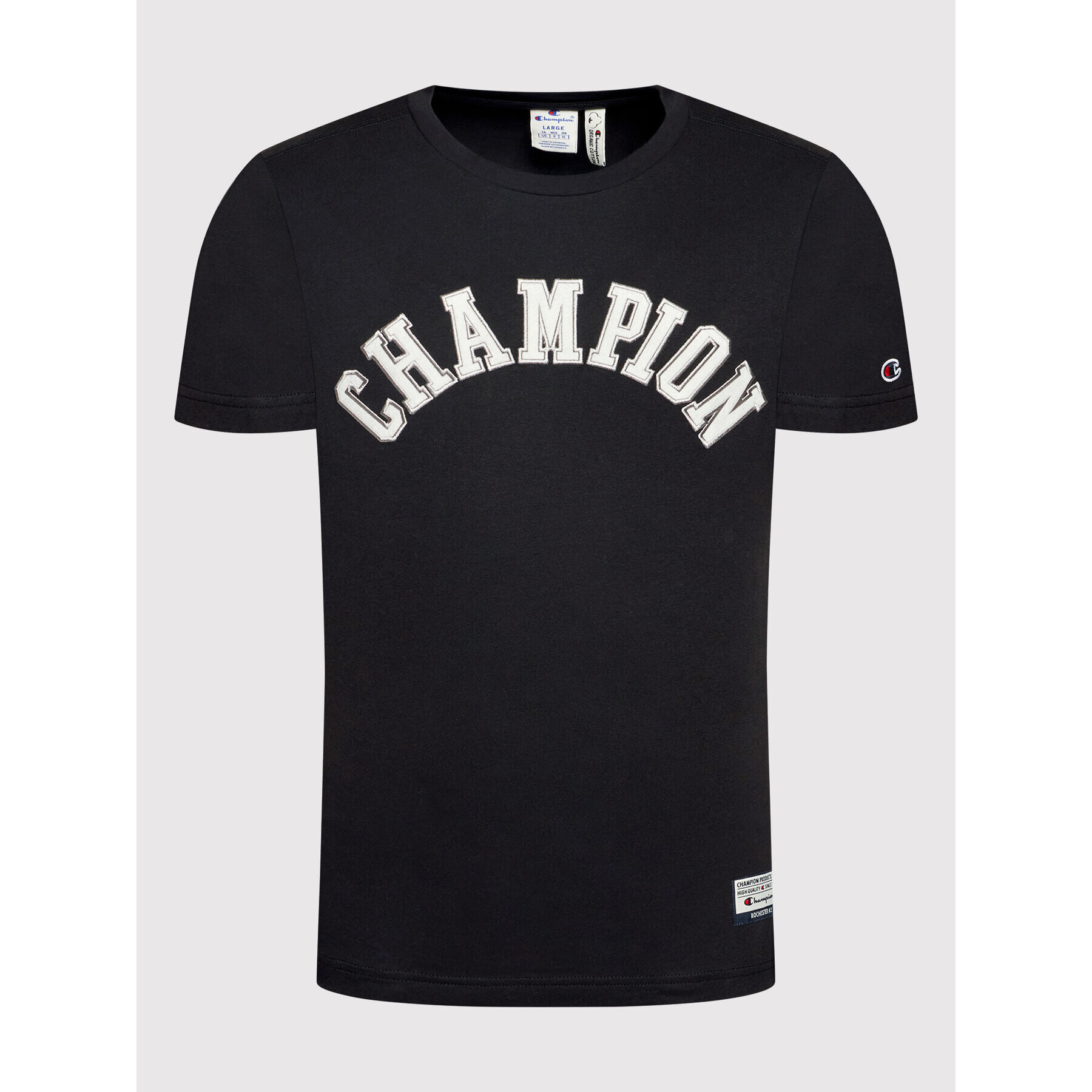 Champion Tricou Collegiate Logo 216575 Negru Regular Fit - Pled.ro