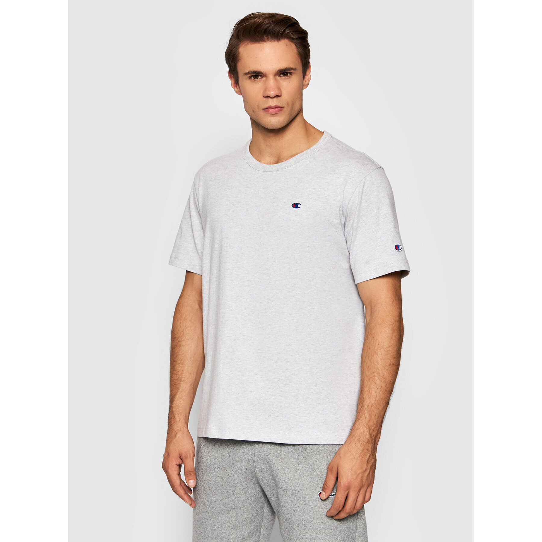 Champion Tricou Crewneck 216545 Gri Regular Fit - Pled.ro