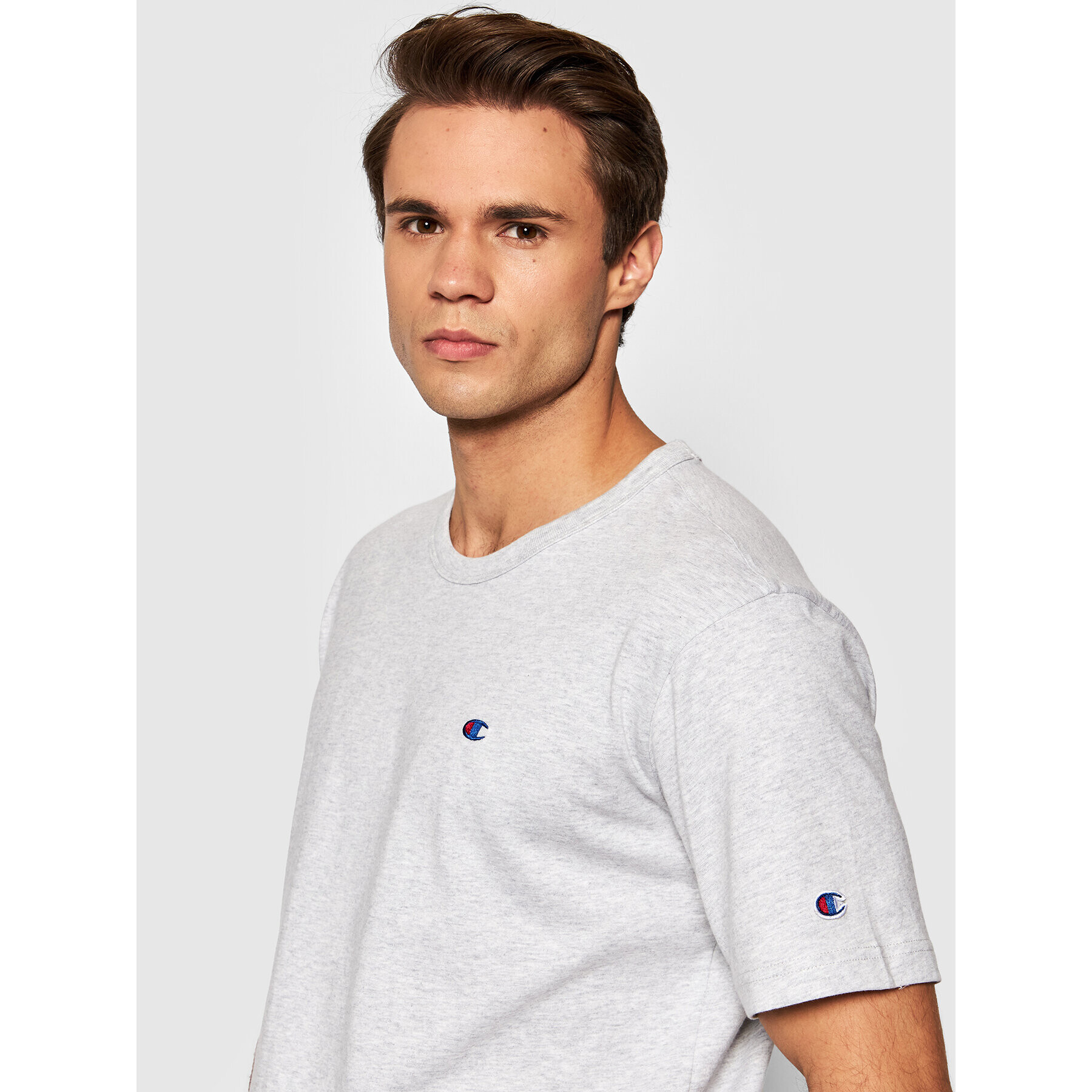 Champion Tricou Crewneck 216545 Gri Regular Fit - Pled.ro