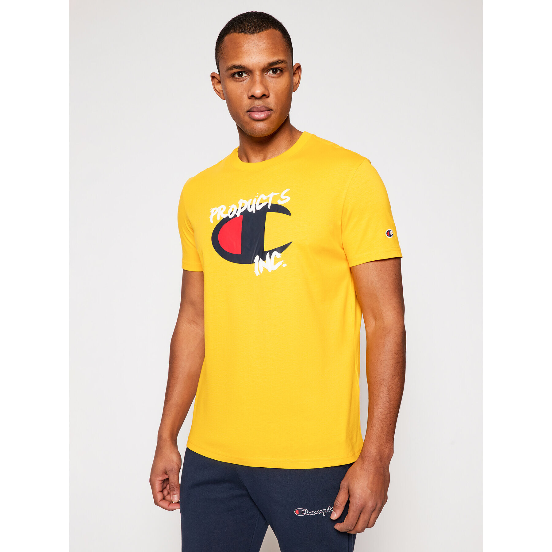 Champion Tricou Grafitti 214344 Galben Comfort Fit - Pled.ro