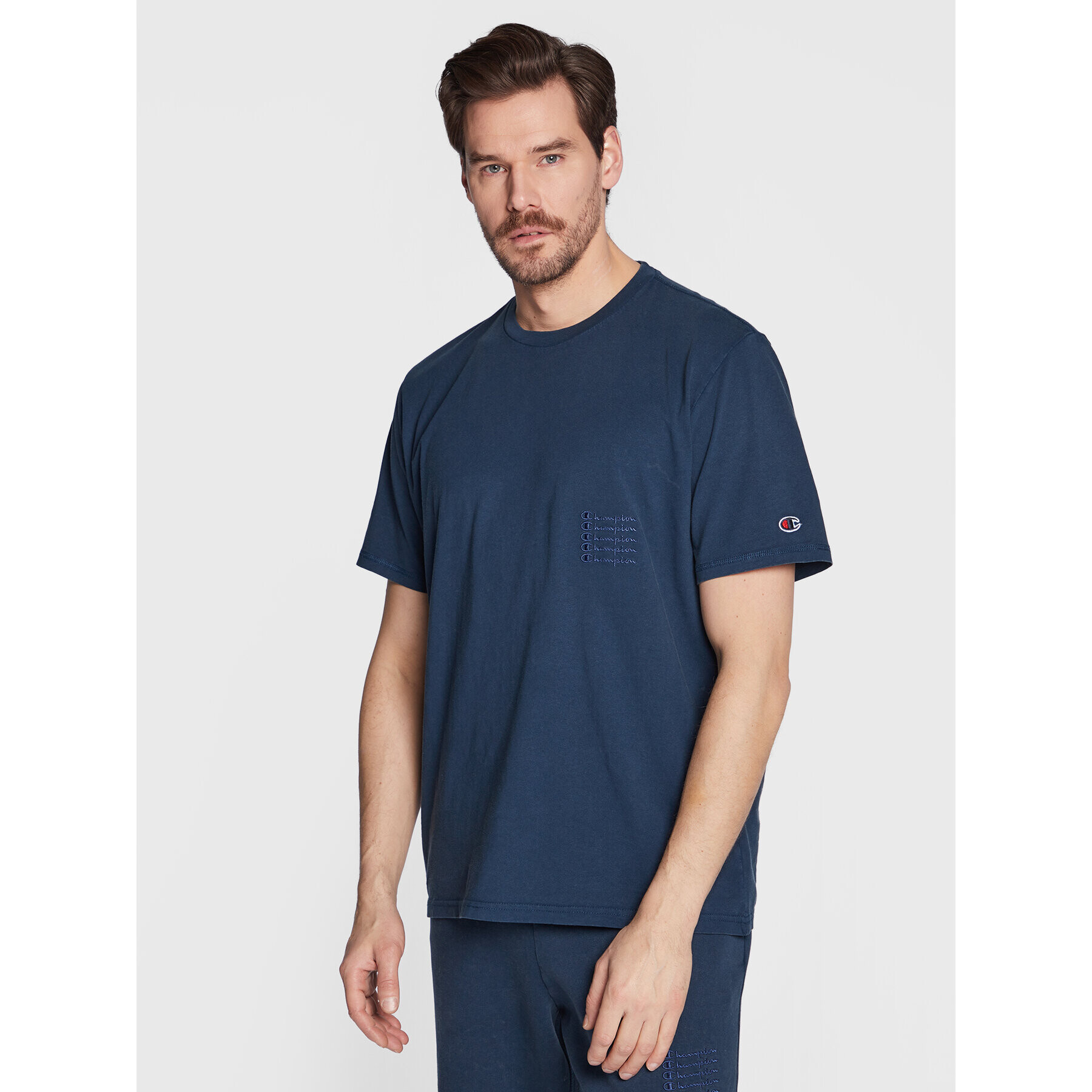 Champion Tricou Ice-Dyed 217897 Bleumarin Regular Fit - Pled.ro