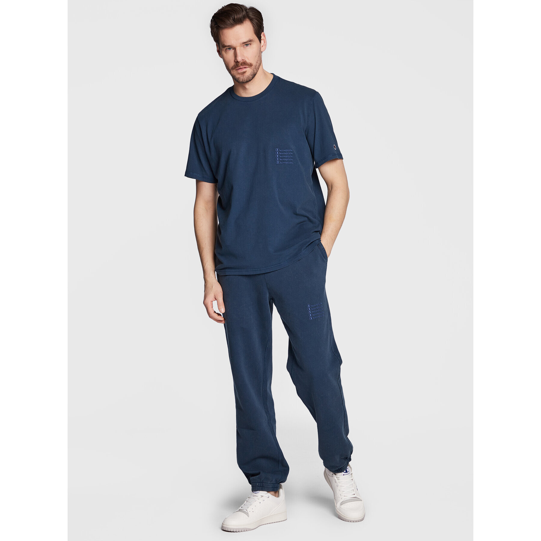 Champion Tricou Ice-Dyed 217897 Bleumarin Regular Fit - Pled.ro