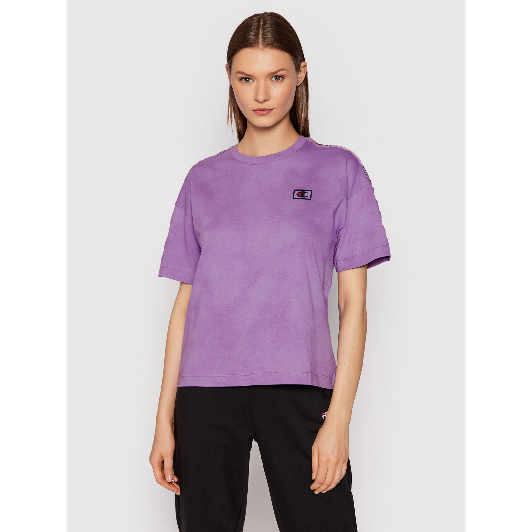 Champion Tricou Logo 114761 Violet Custom Fit - Pled.ro