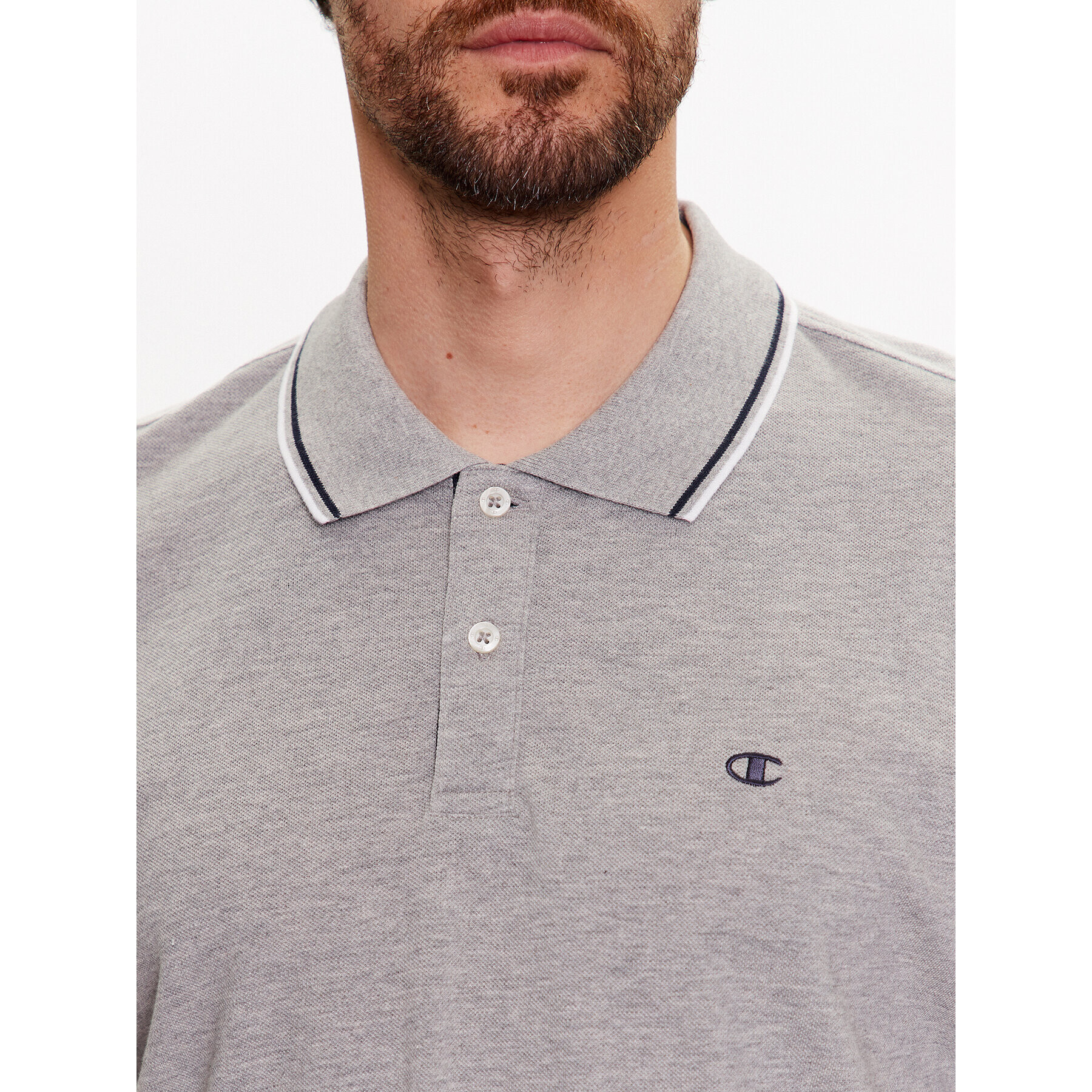 Champion Tricou polo 218755 Gri Regular Fit - Pled.ro