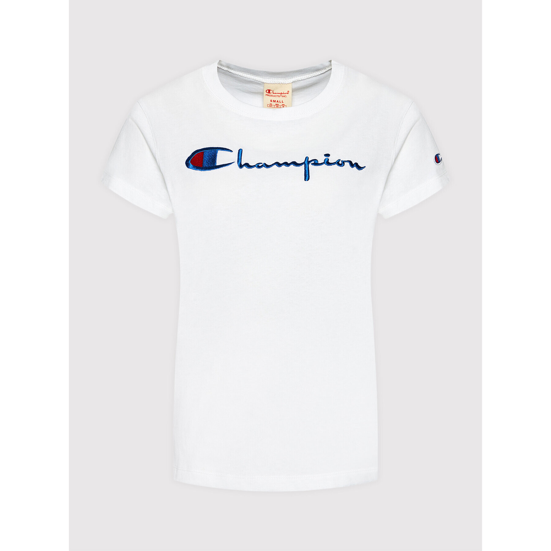 Champion Tricou Script Logo 110992 Alb Heritage Fit - Pled.ro