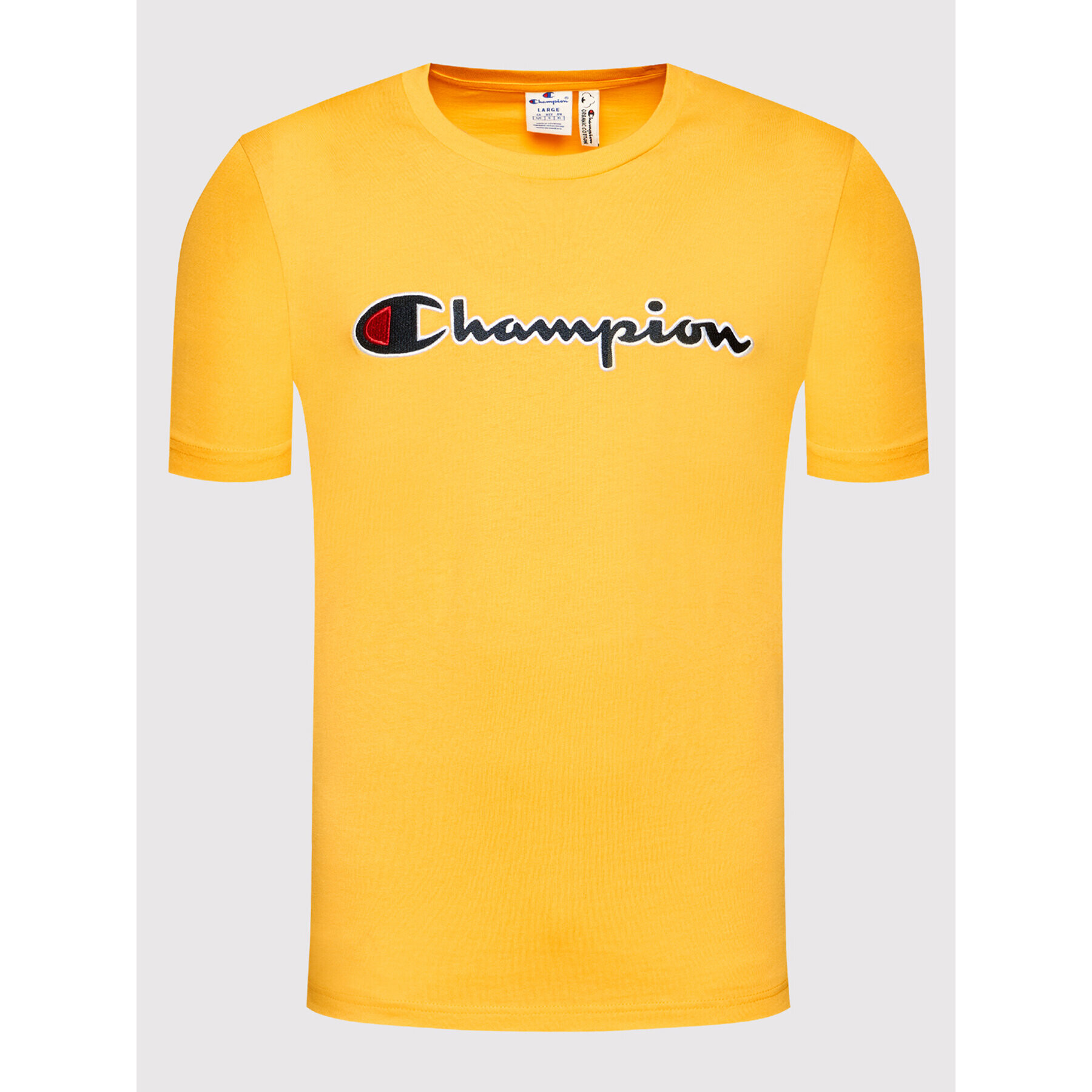 Champion Tricou Script Logo 216473 Galben Regular Fit - Pled.ro