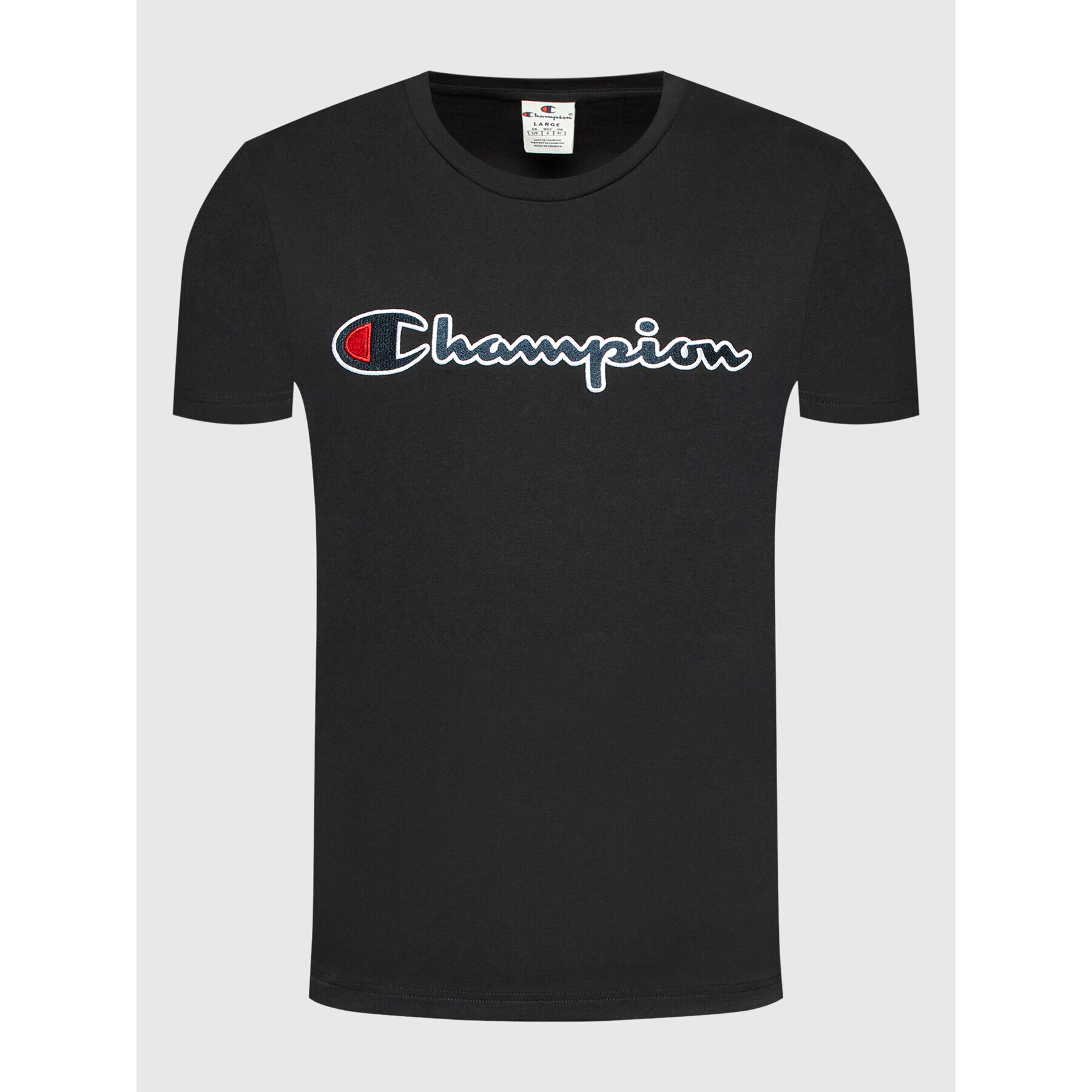 Champion Tricou Script Logo 217814 Negru Regular Fit - Pled.ro