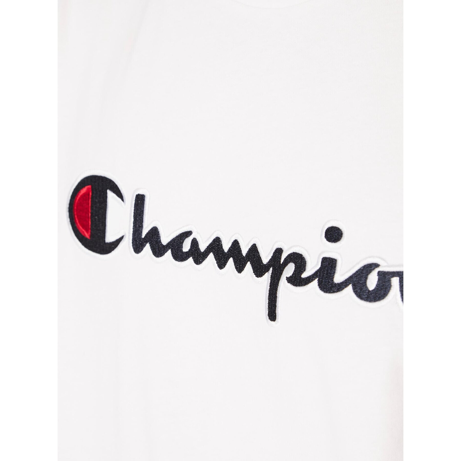 Champion Tricou Script Logo Emroidery 218007 Alb Regular Fit - Pled.ro