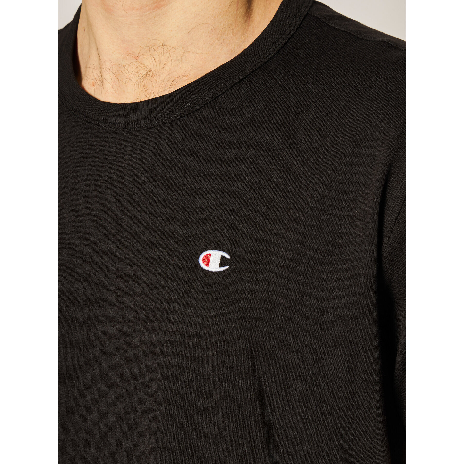 Champion Tricou Small C Logo 214674 Negru Custom Fit - Pled.ro