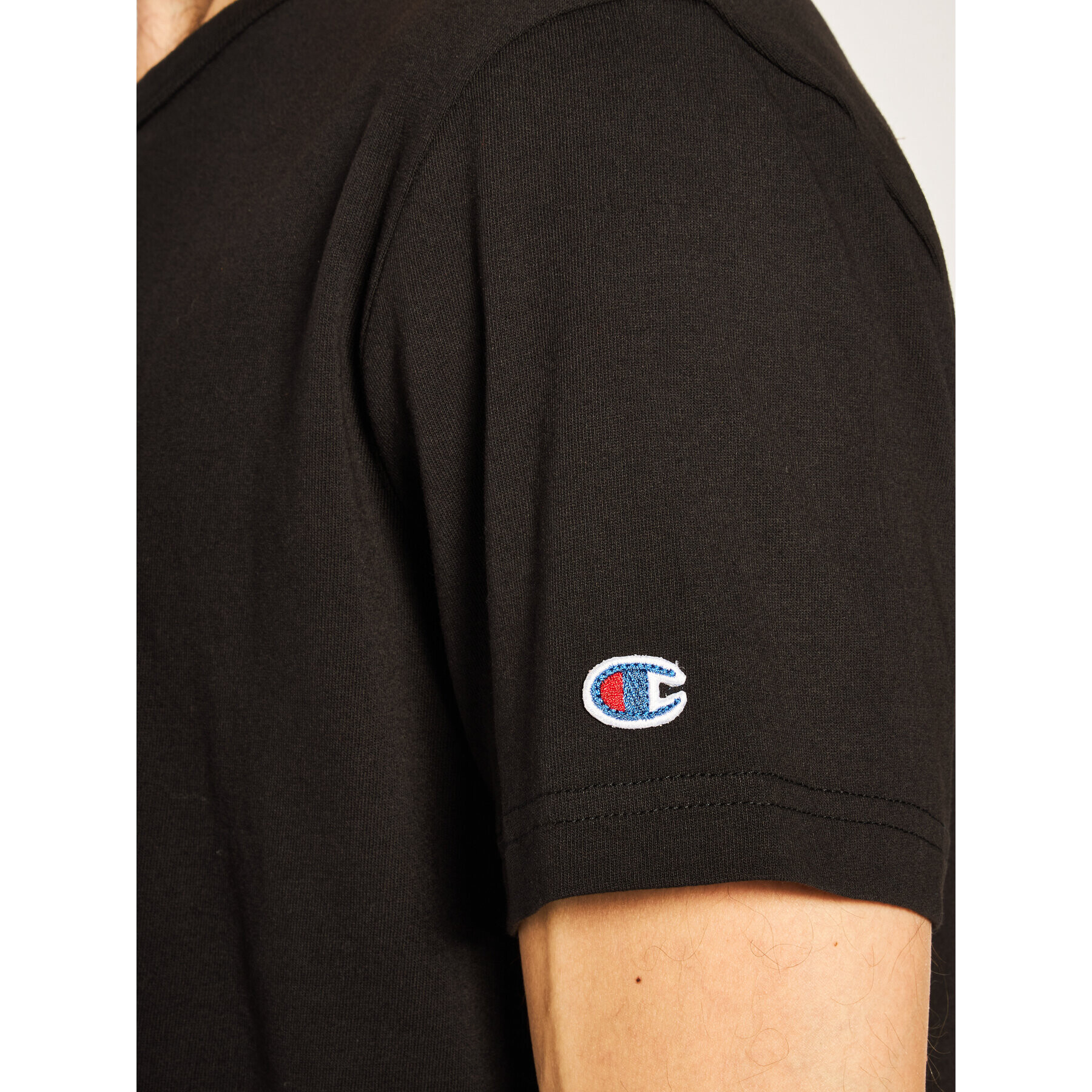 Champion Tricou Small C Logo 214674 Negru Custom Fit - Pled.ro