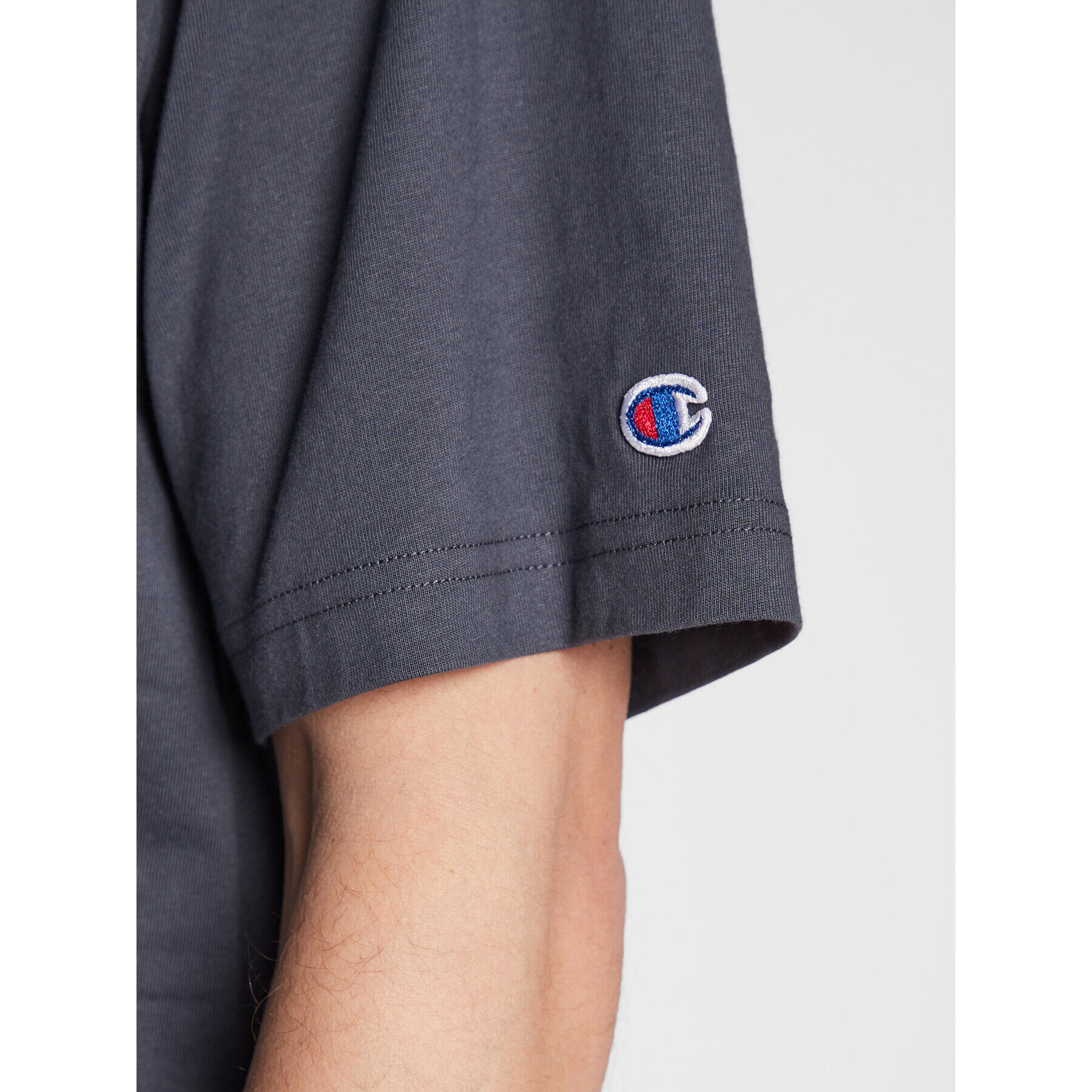 Champion Tricou Small C Logo 216548 Gri Custom Fit - Pled.ro