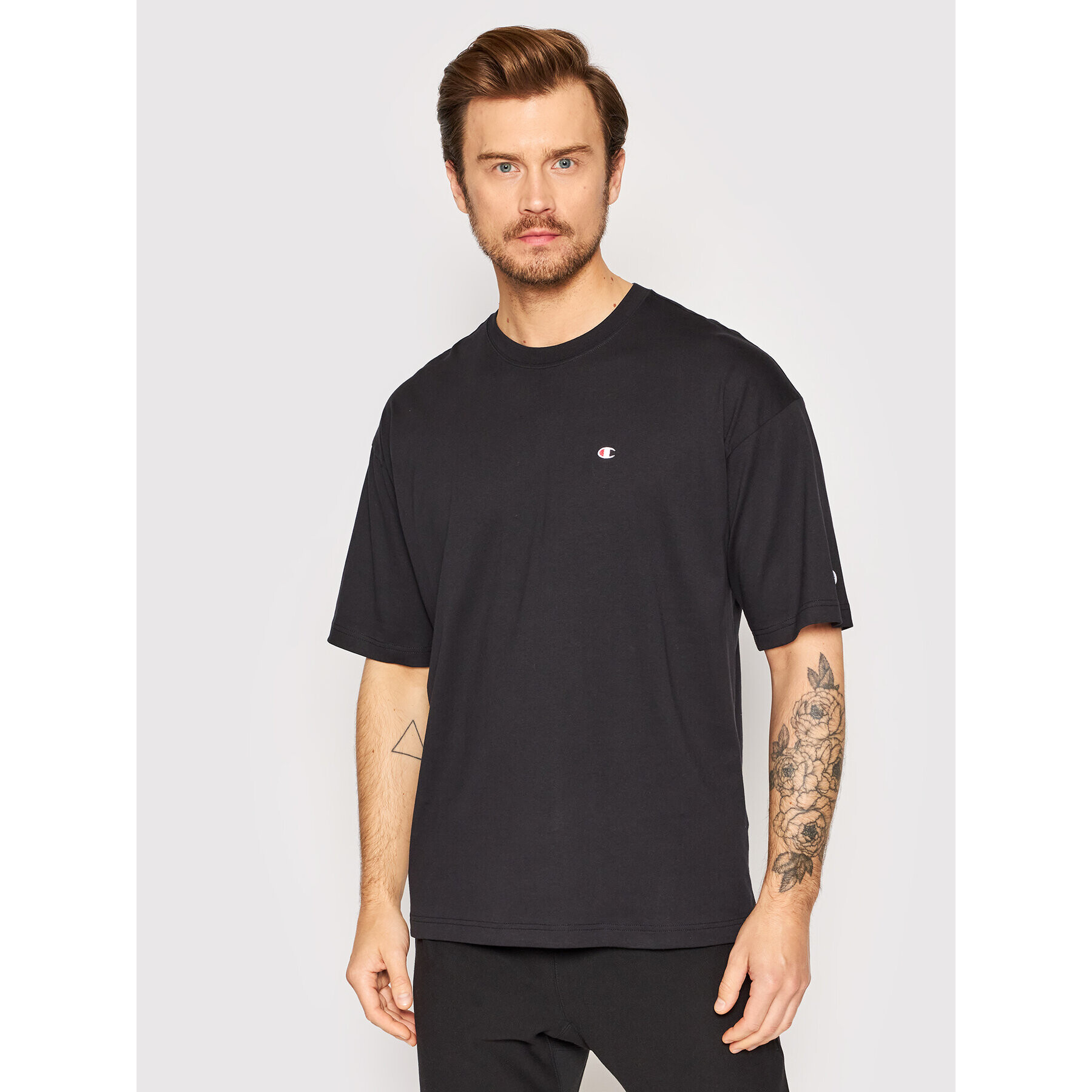 Champion Tricou Small C Logo 216548 Negru Muscle Fit - Pled.ro