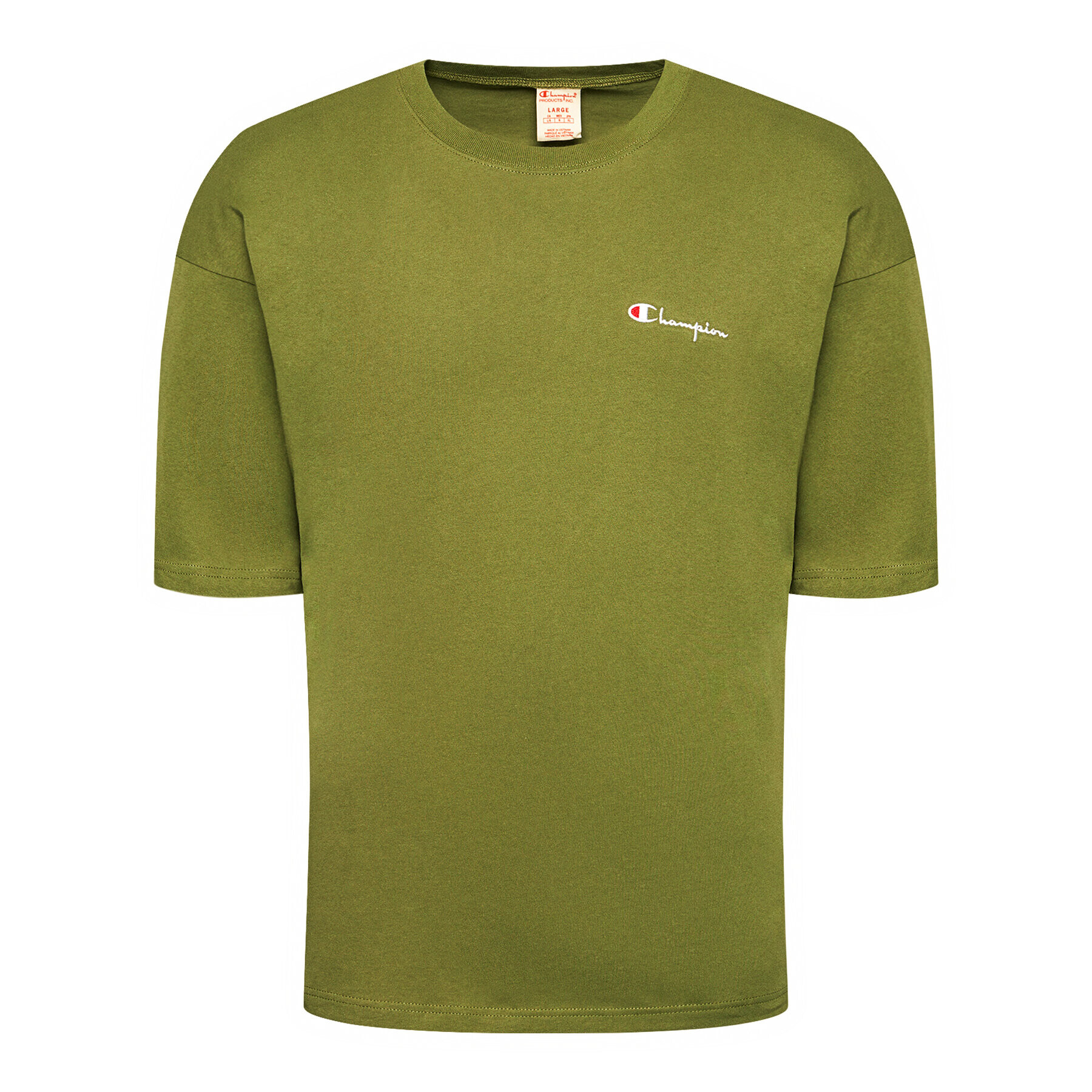 Champion Tricou Small Script Logo 214282 Verde Custom Fit - Pled.ro