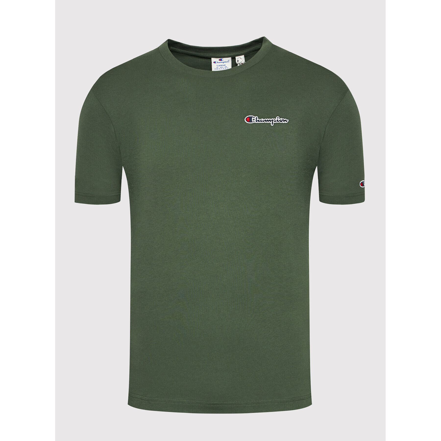 Champion Tricou Small Script Logo 216480 Verde Regular Fit - Pled.ro