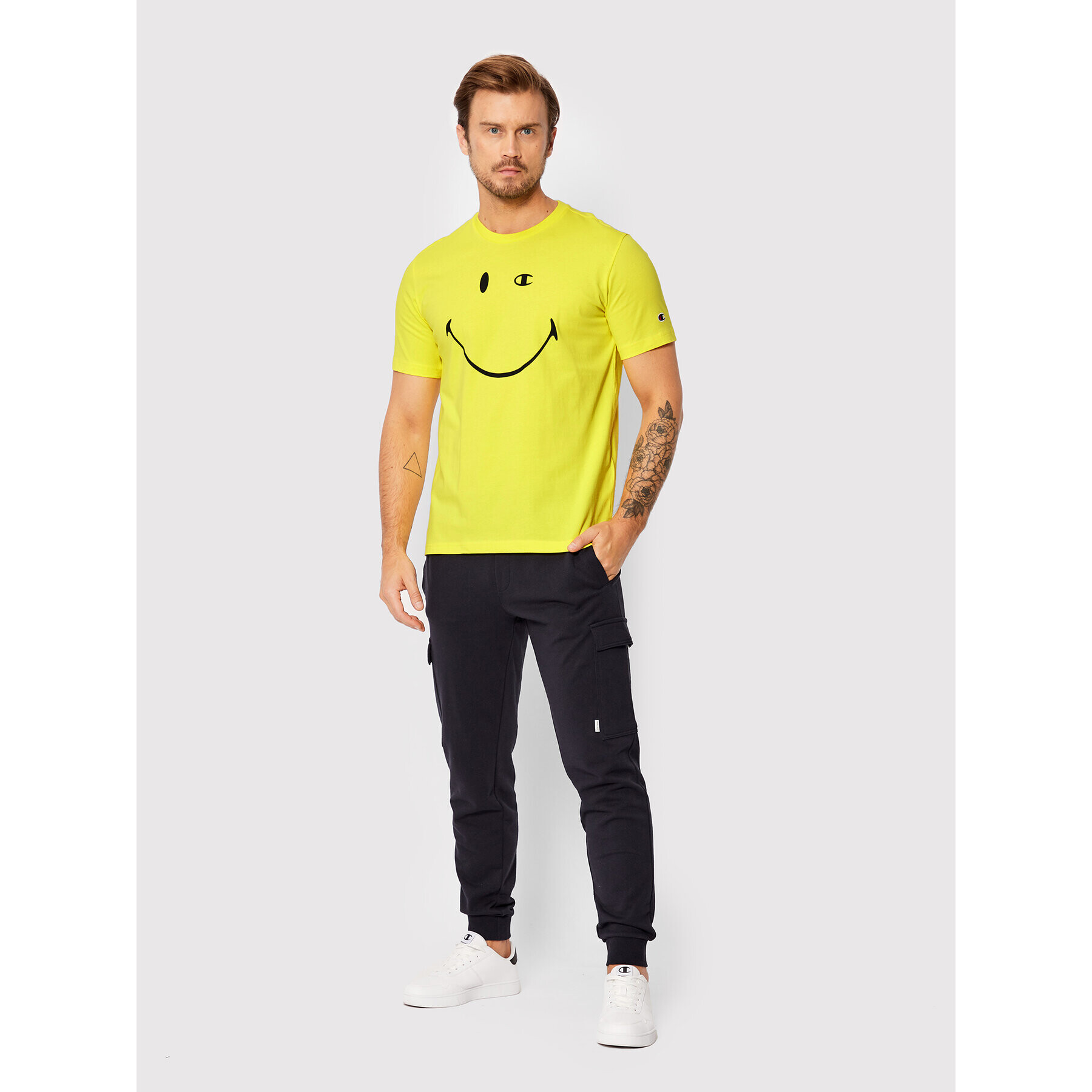 Champion Tricou SMILEY 218226 Galben Regular Fit - Pled.ro