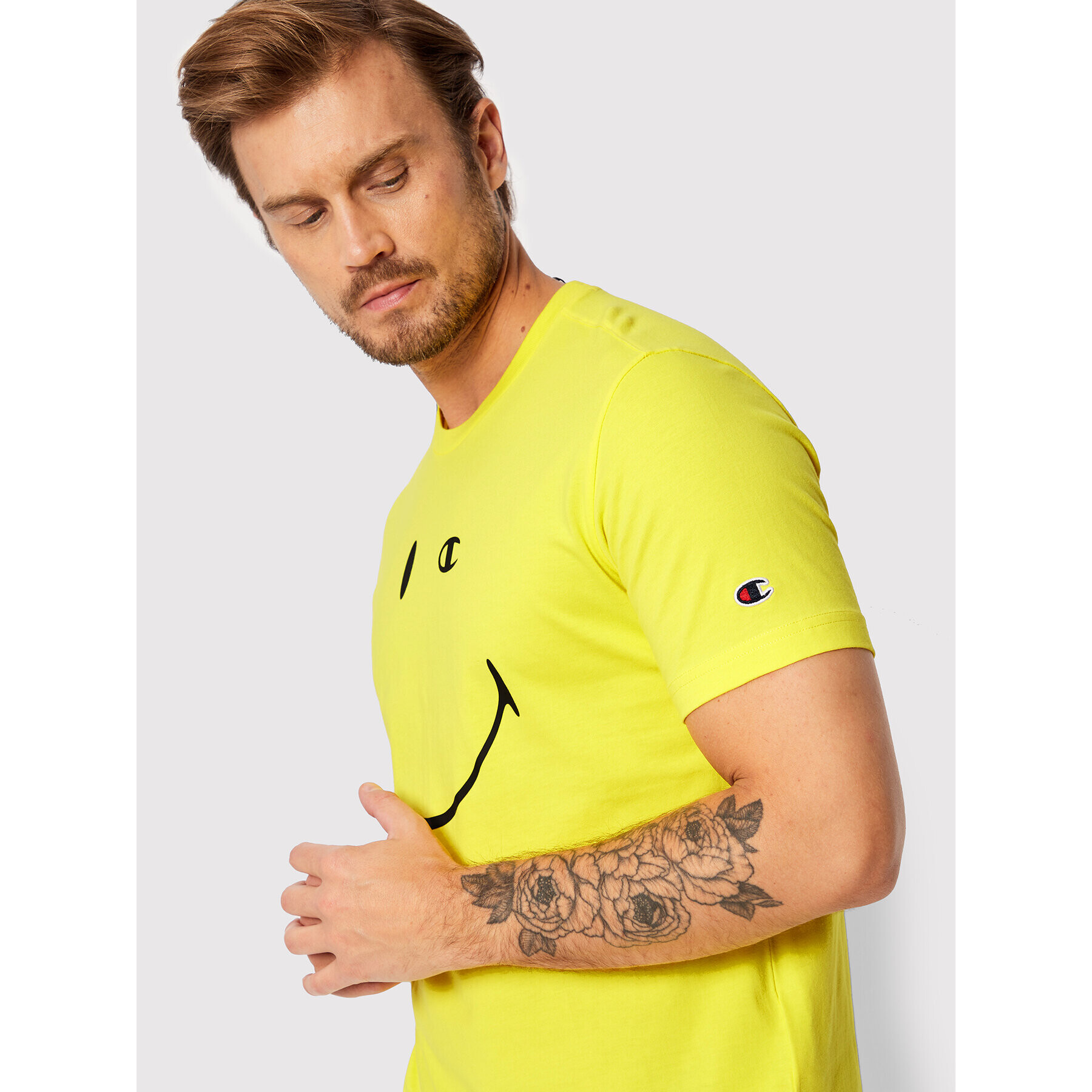 Champion Tricou SMILEY 218226 Galben Regular Fit - Pled.ro