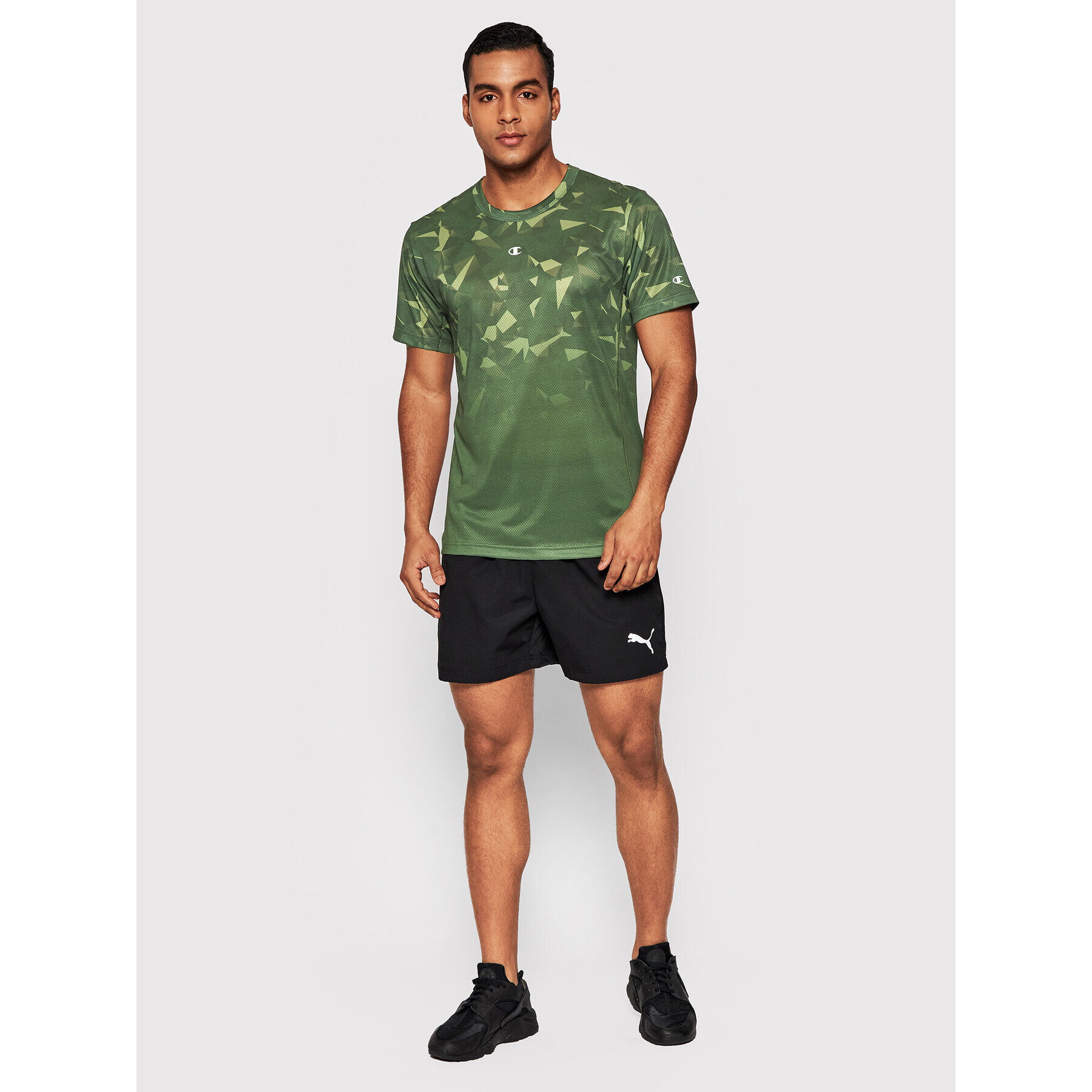 Champion Tricou tehnic 217093 Verde Athletic Fit - Pled.ro