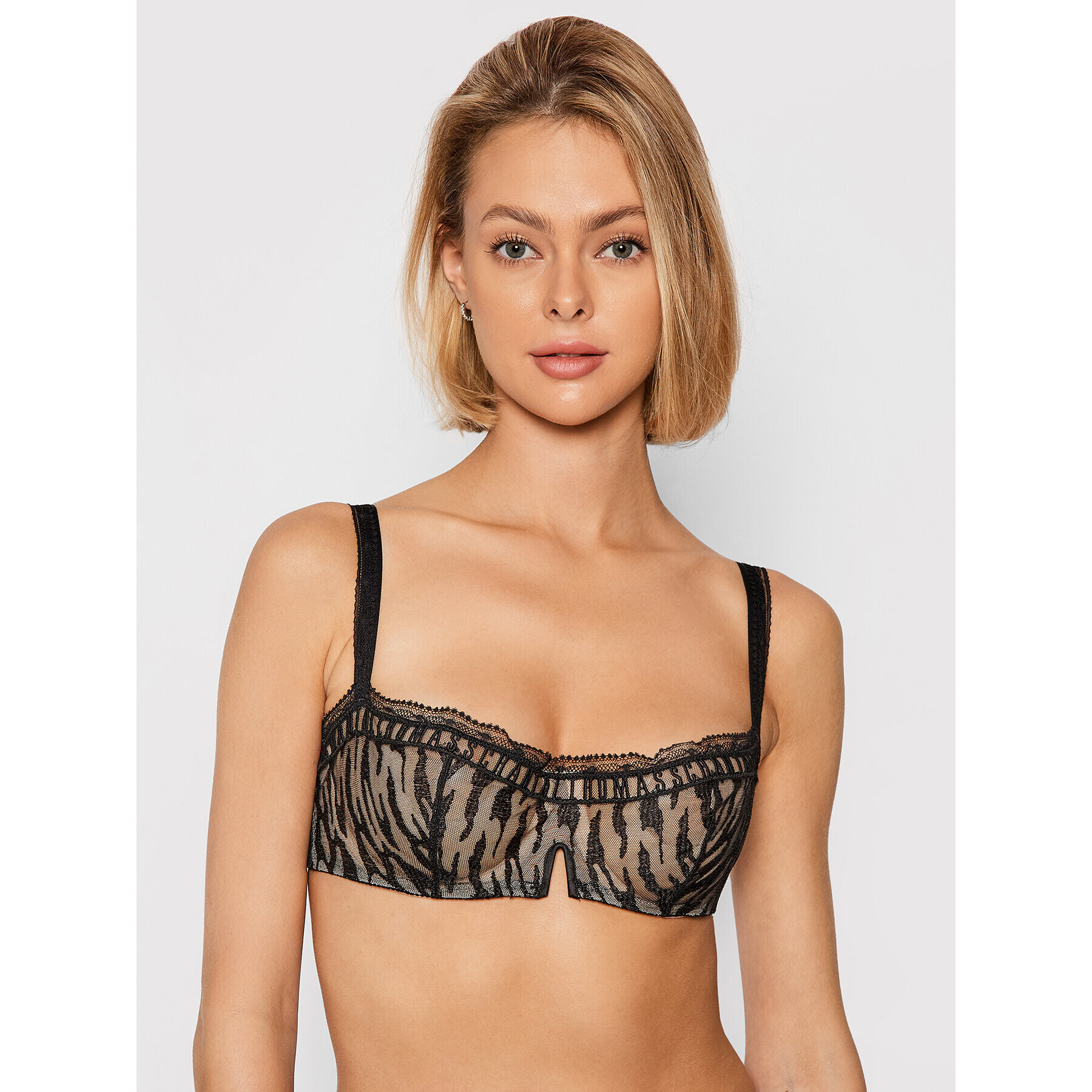 Chantal Thomass Sutien Balconette Initials T04E10 Negru - Pled.ro