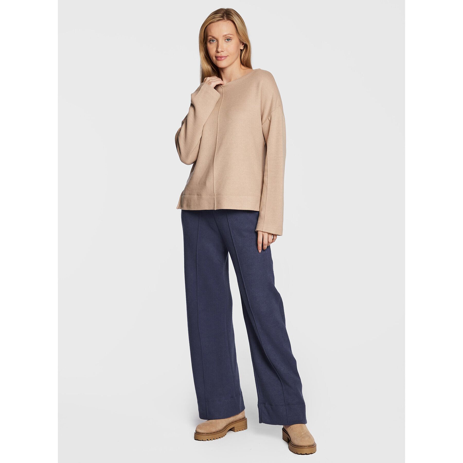 Chantelle Pantaloni tricotați Agate CA3570 Bleumarin Relaxed Fit - Pled.ro