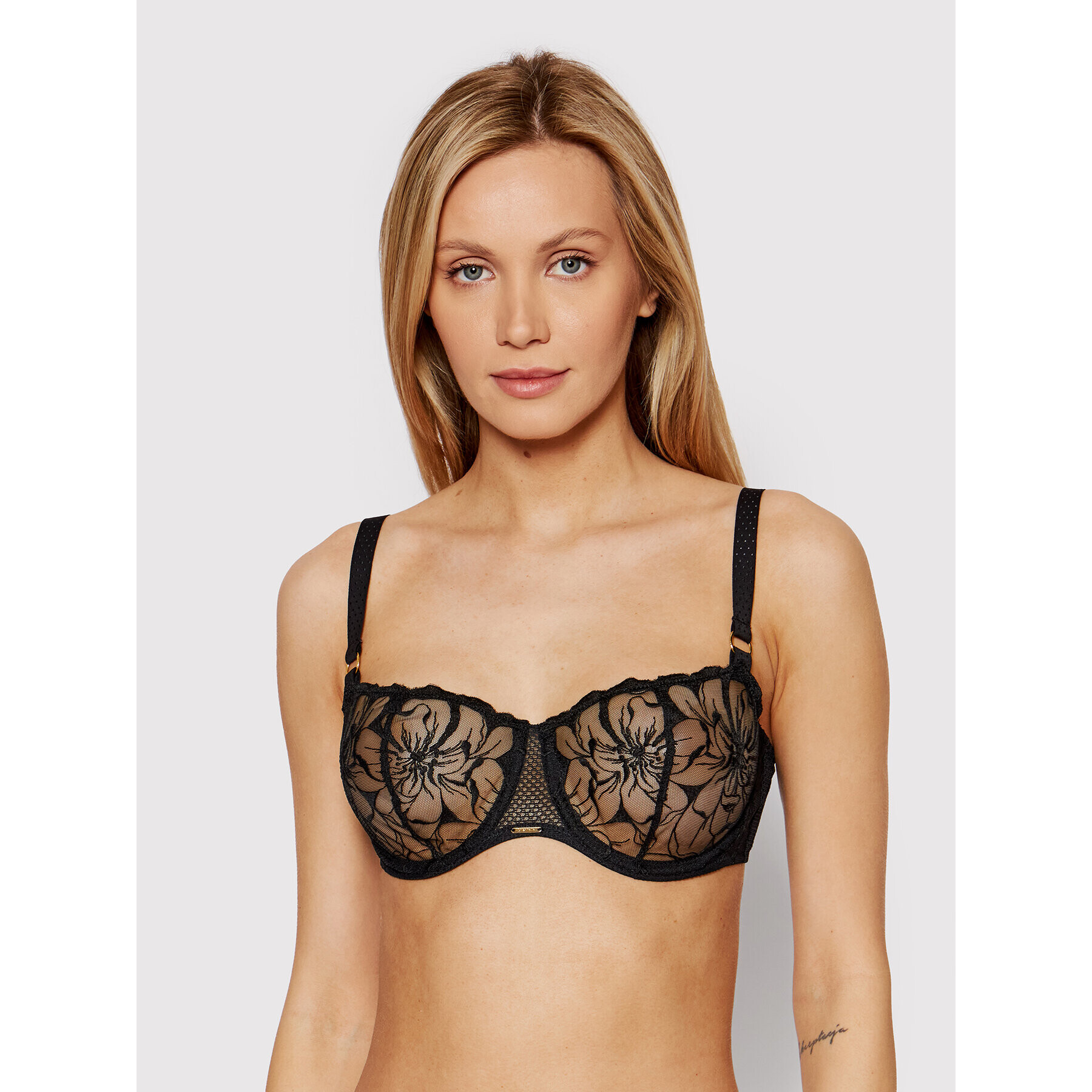 Chantelle Sutien Balconette Fleurs C12M50 Negru - Pled.ro