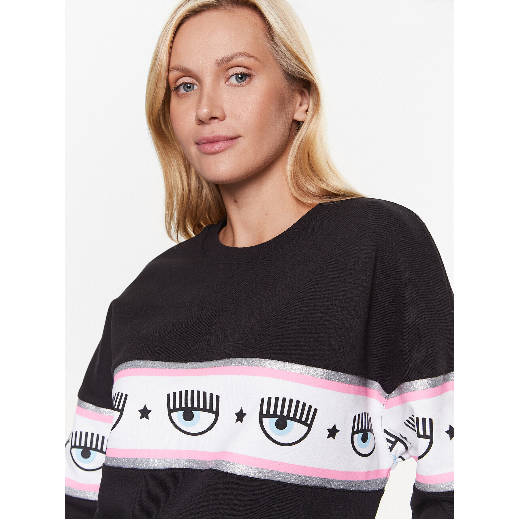 Chiara Ferragni Bluză 74CBIF02 Negru Regular Fit - Pled.ro