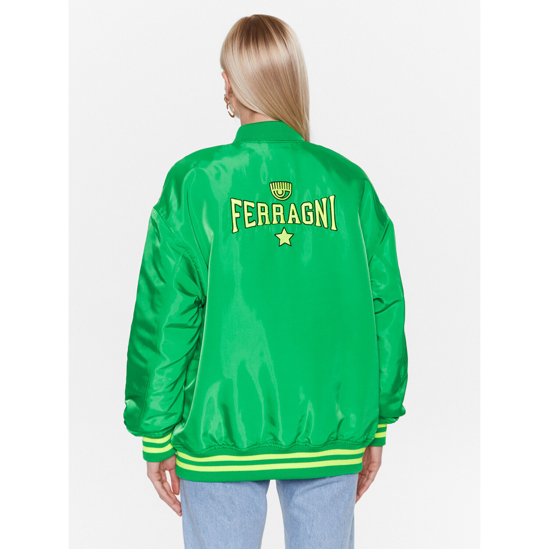 Chiara Ferragni Bluză 74CBSD01 Verde Regular Fit - Pled.ro