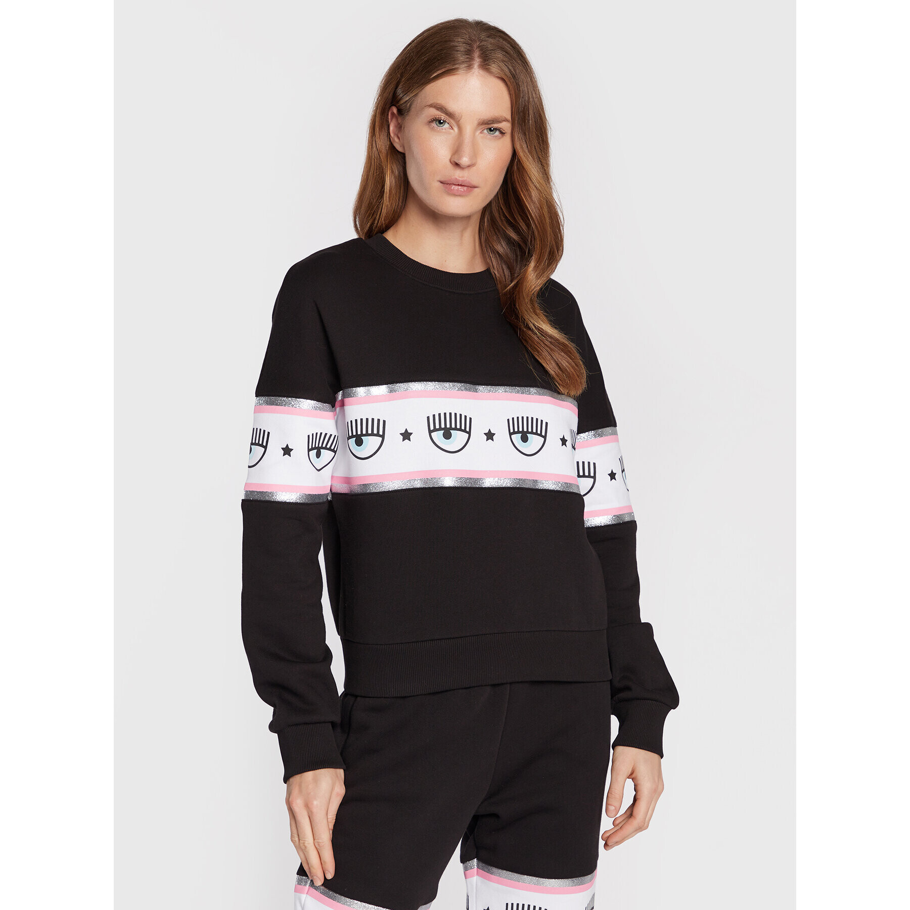 Chiara Ferragni Bluză 73CBIT11 Negru Regular Fit - Pled.ro