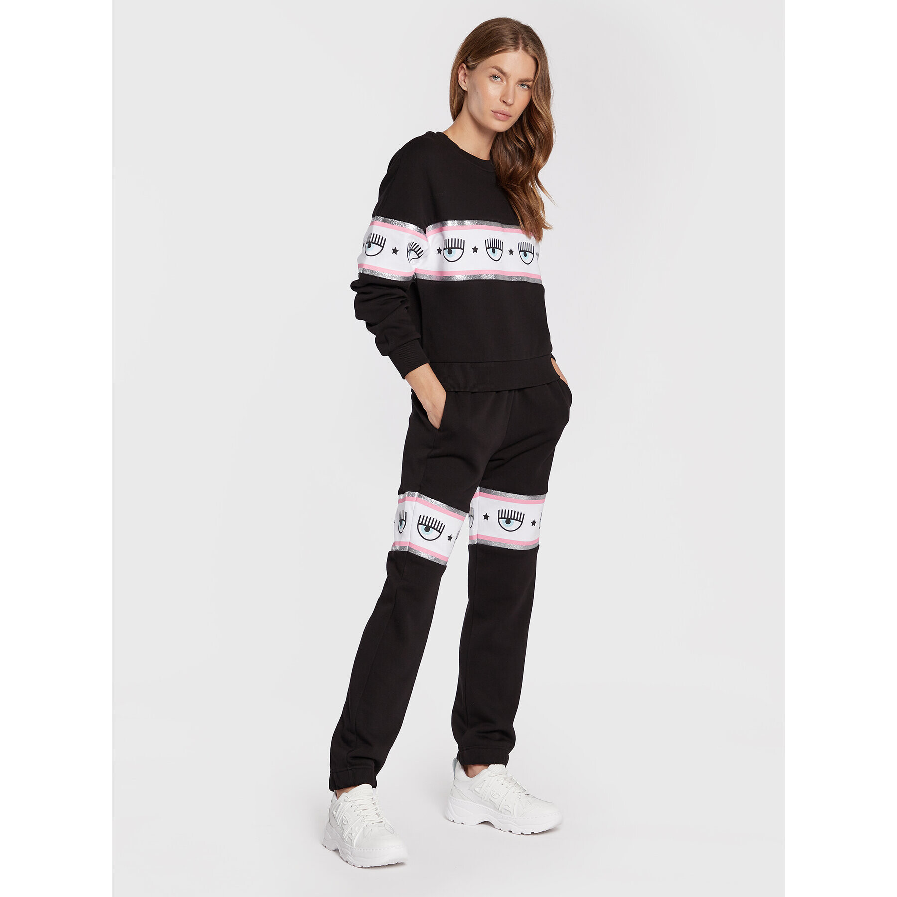 Chiara Ferragni Bluză 73CBIT11 Negru Regular Fit - Pled.ro