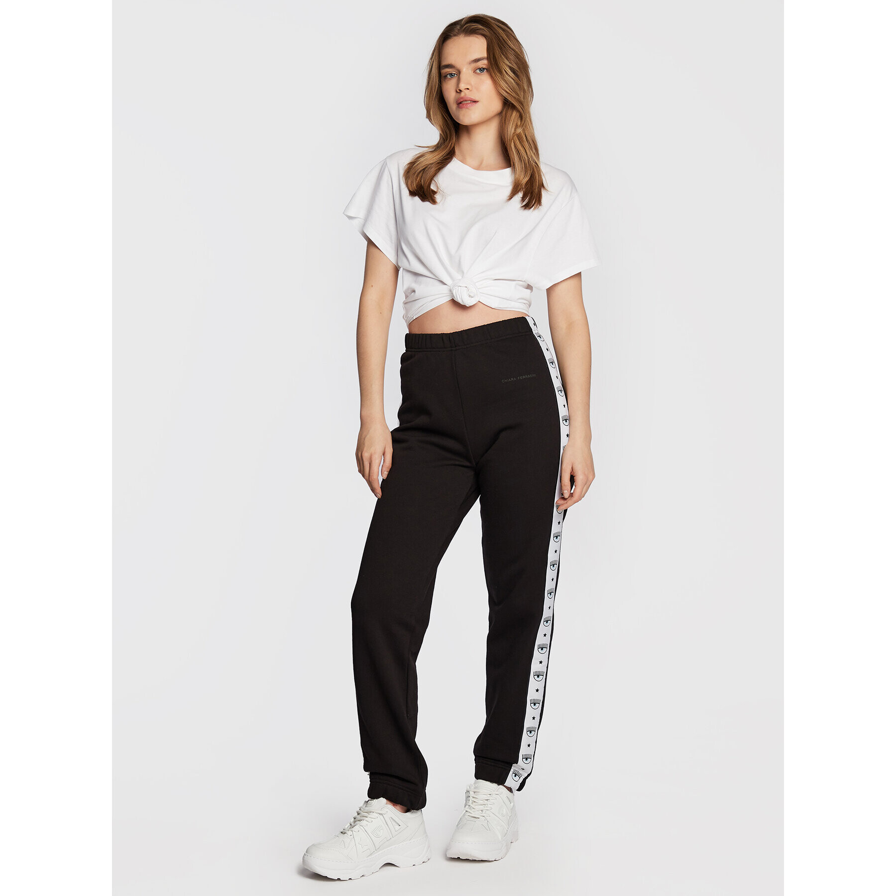 Chiara Ferragni Pantaloni trening 73CBAT07 Negru Relaxed Fit - Pled.ro