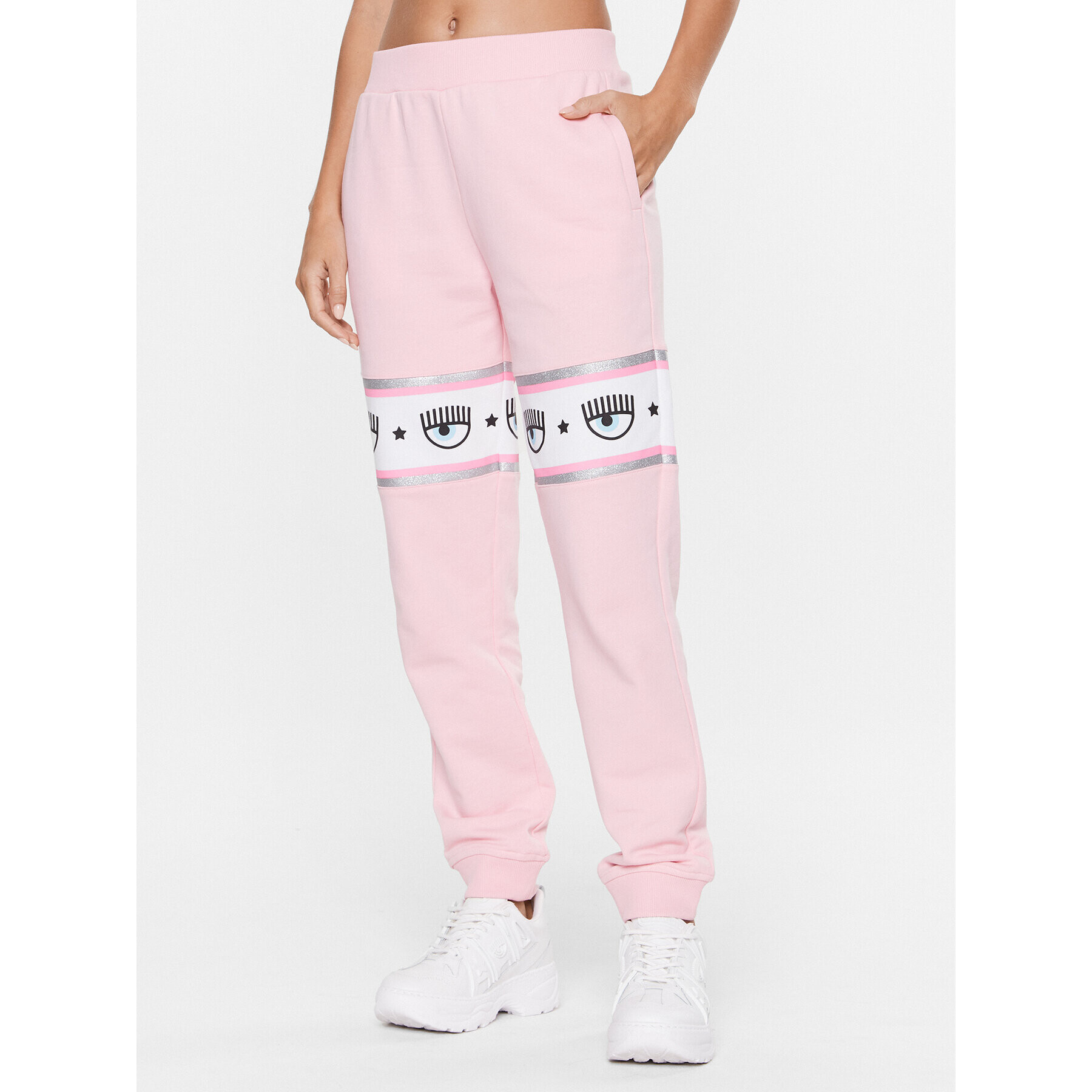 Chiara Ferragni Pantaloni trening 74CBAF01 Roz Regular Fit - Pled.ro