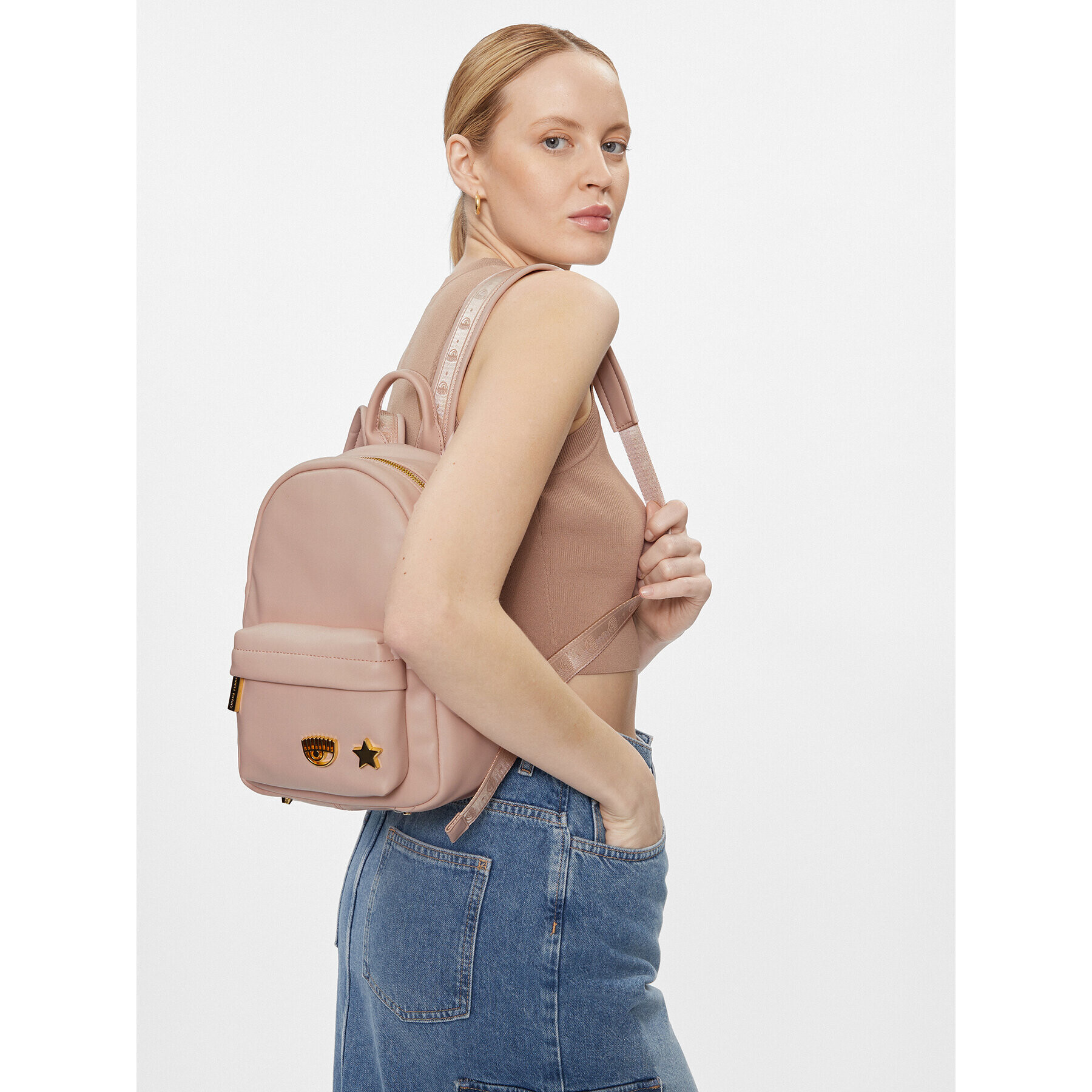 Chiara Ferragni Rucsac 75SB4BM1 Bej - Pled.ro