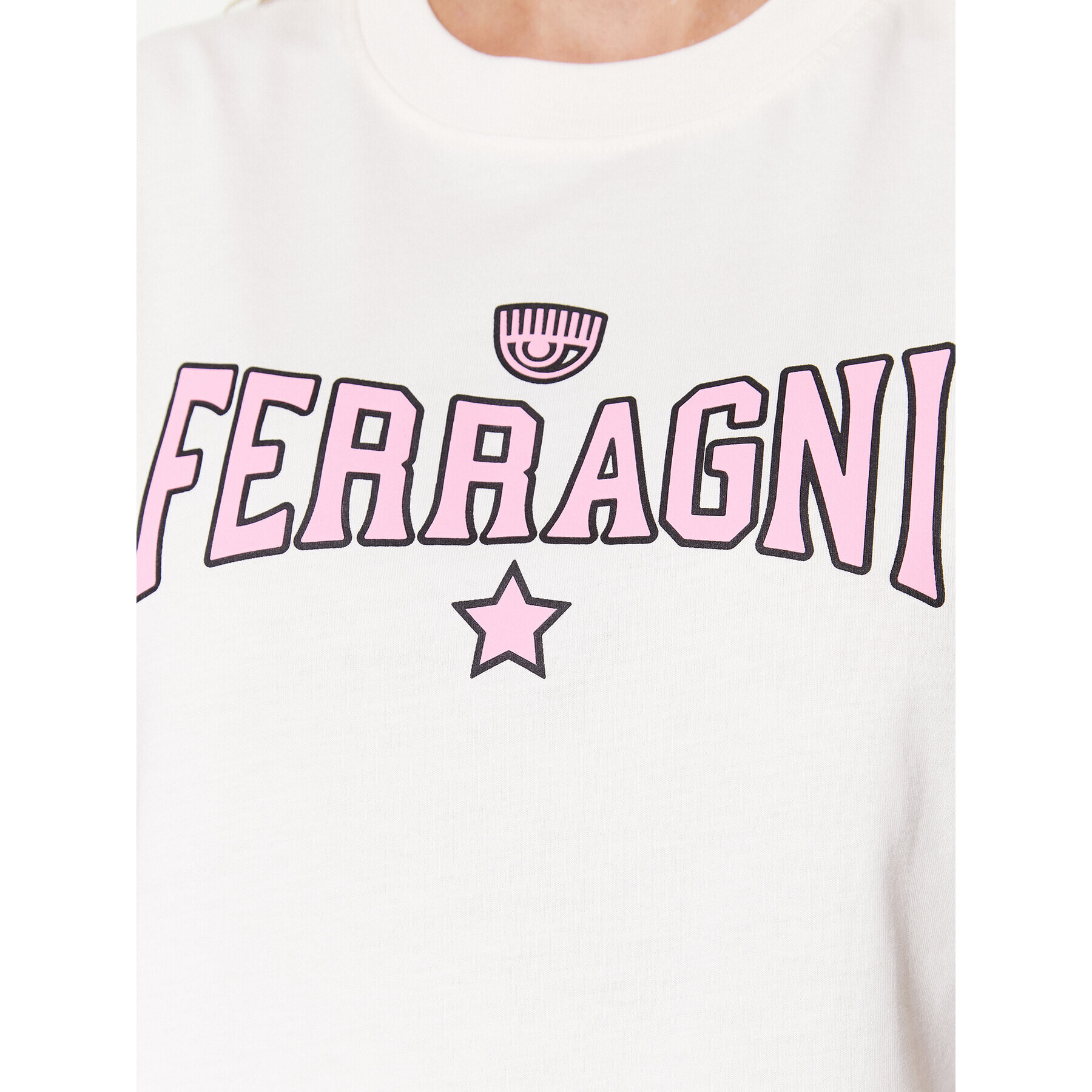 Chiara Ferragni Tricou 74CBHT02 Écru Regular Fit - Pled.ro