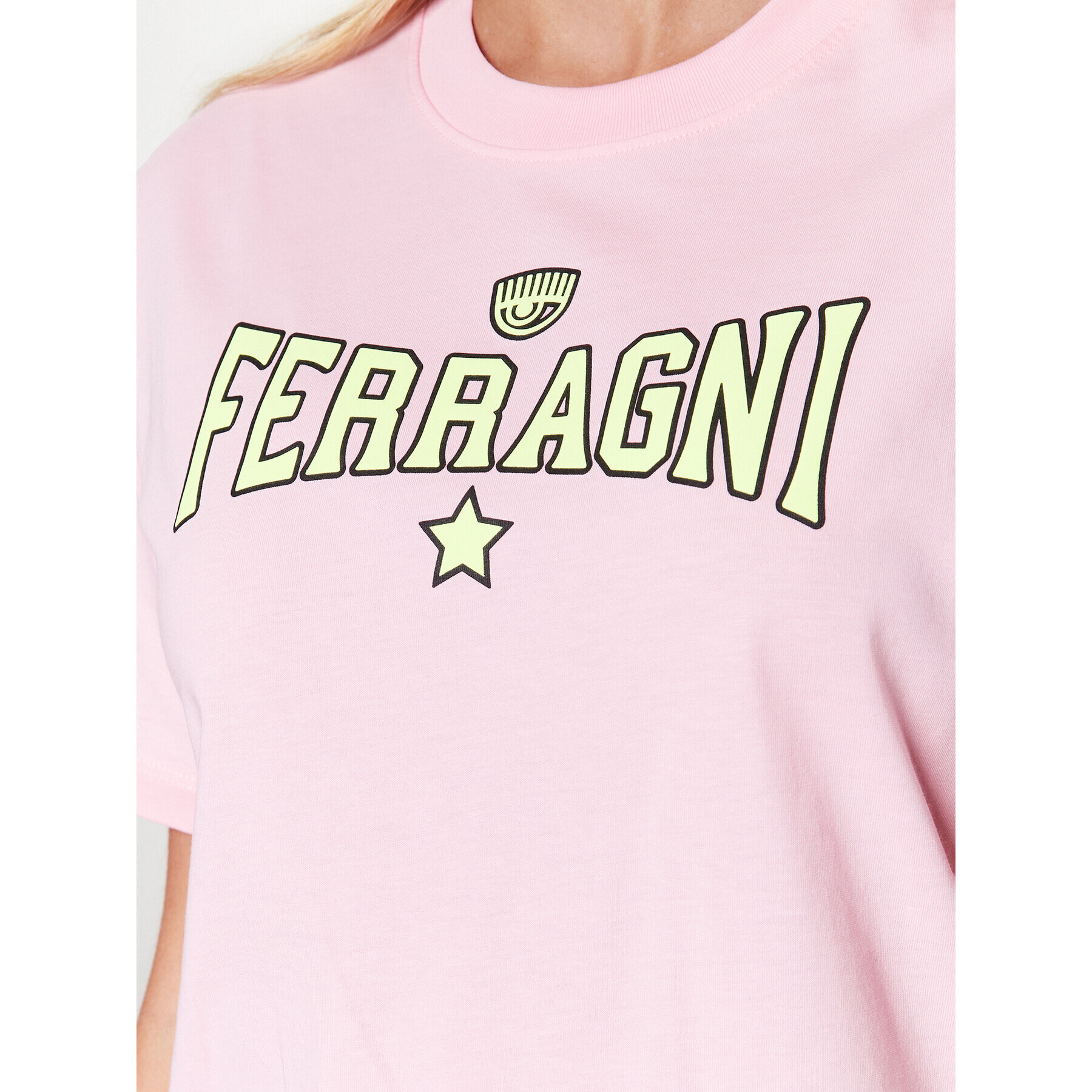 Chiara Ferragni Tricou 74CBHT02 Roz Regular Fit - Pled.ro